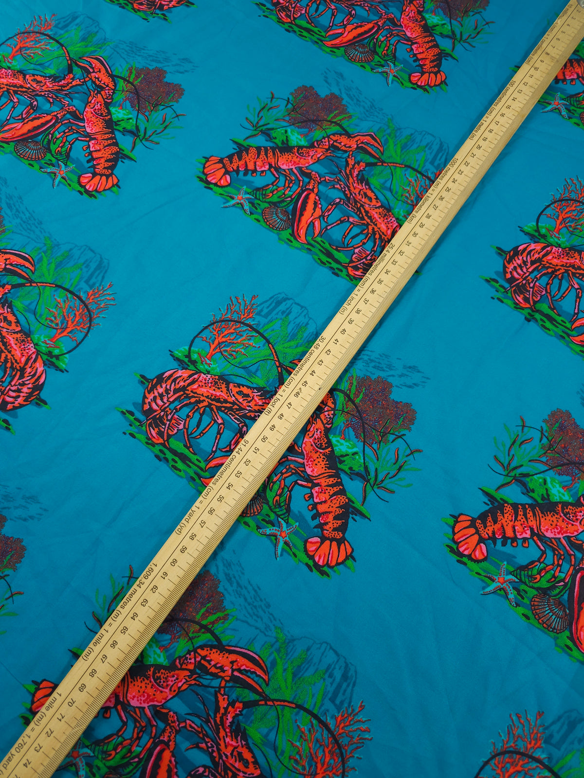Teal Blue Lobster Lightweight Cambric Cotton - J Crew