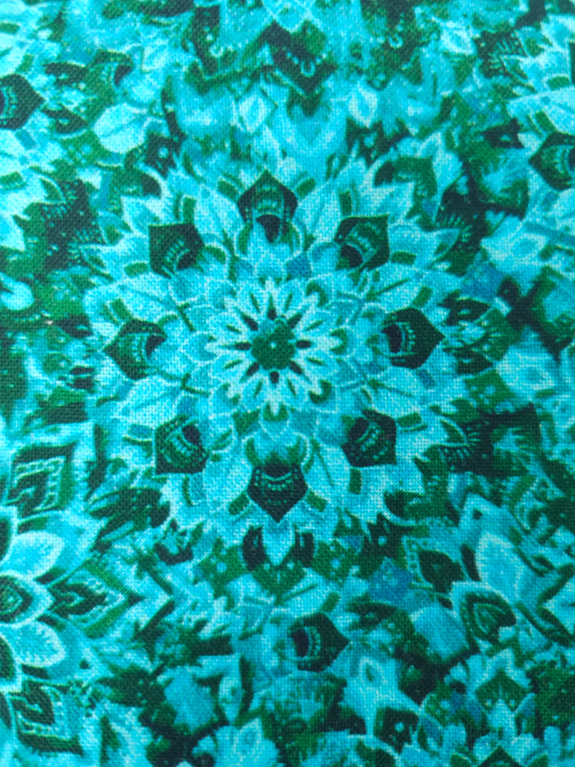 Turquoise firework Cotton- 1m piece