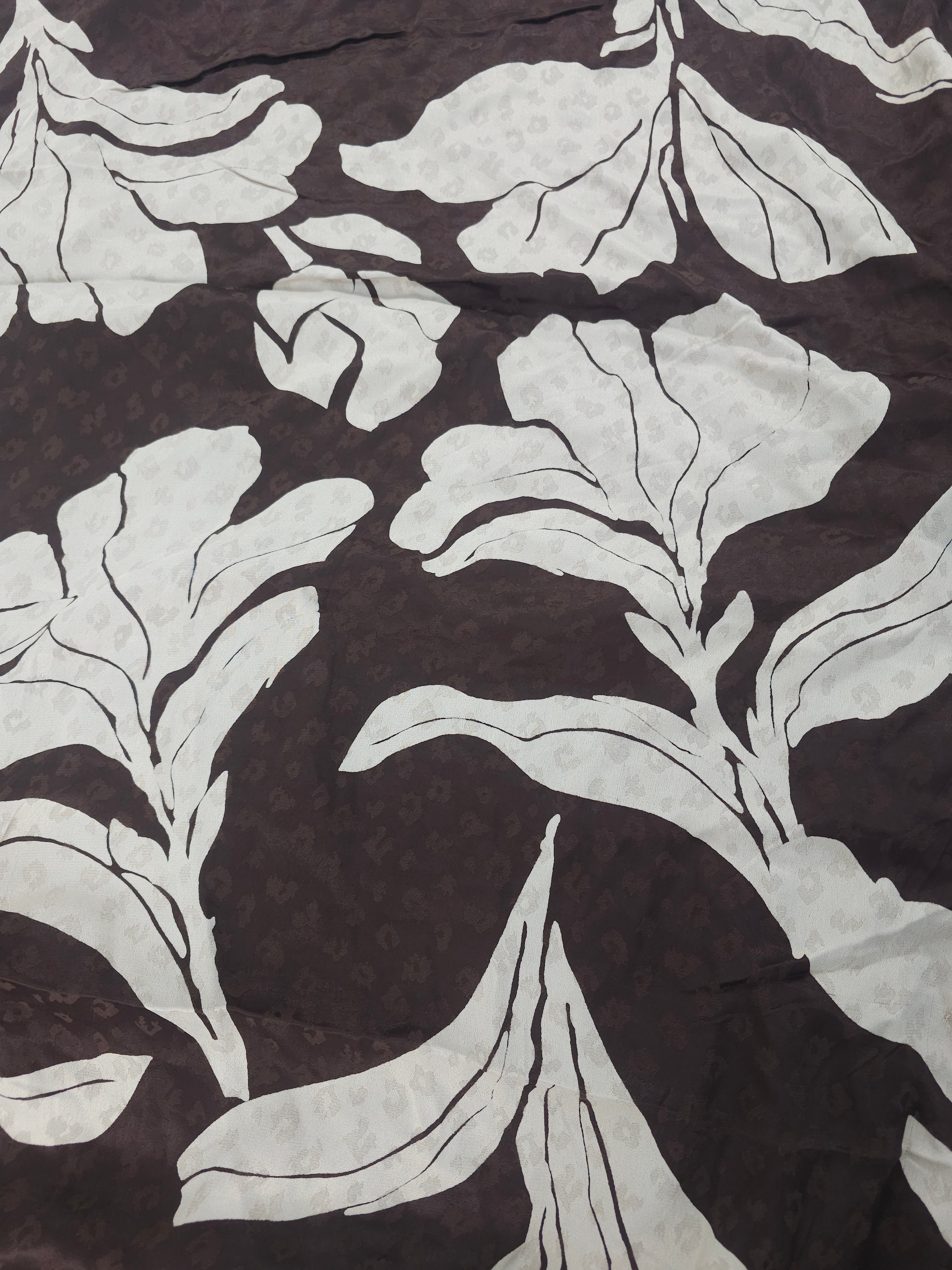 Black bold floral Viscose satin- 1.5m piece