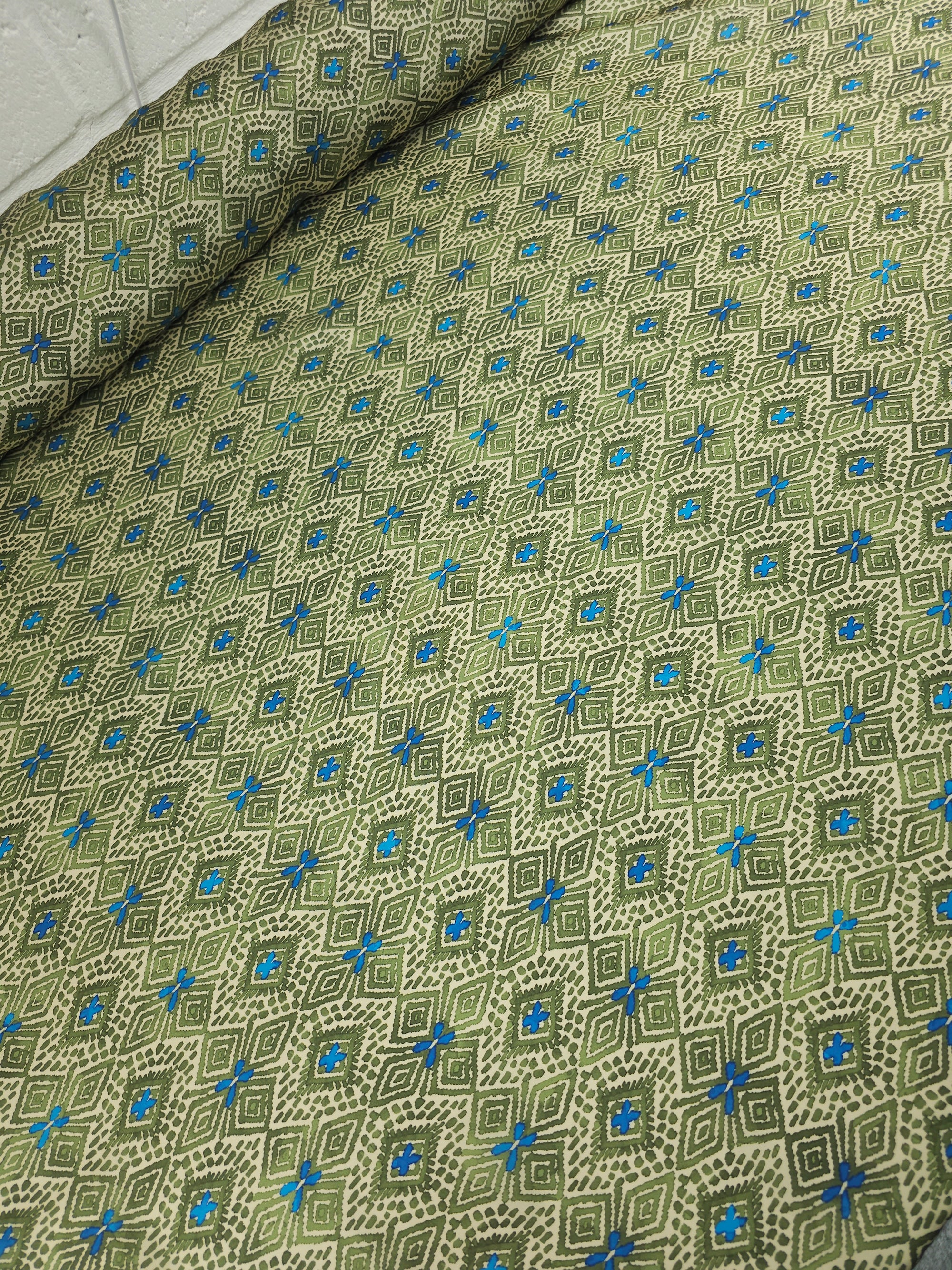 Pistachio Green Vintage Diamond Satin