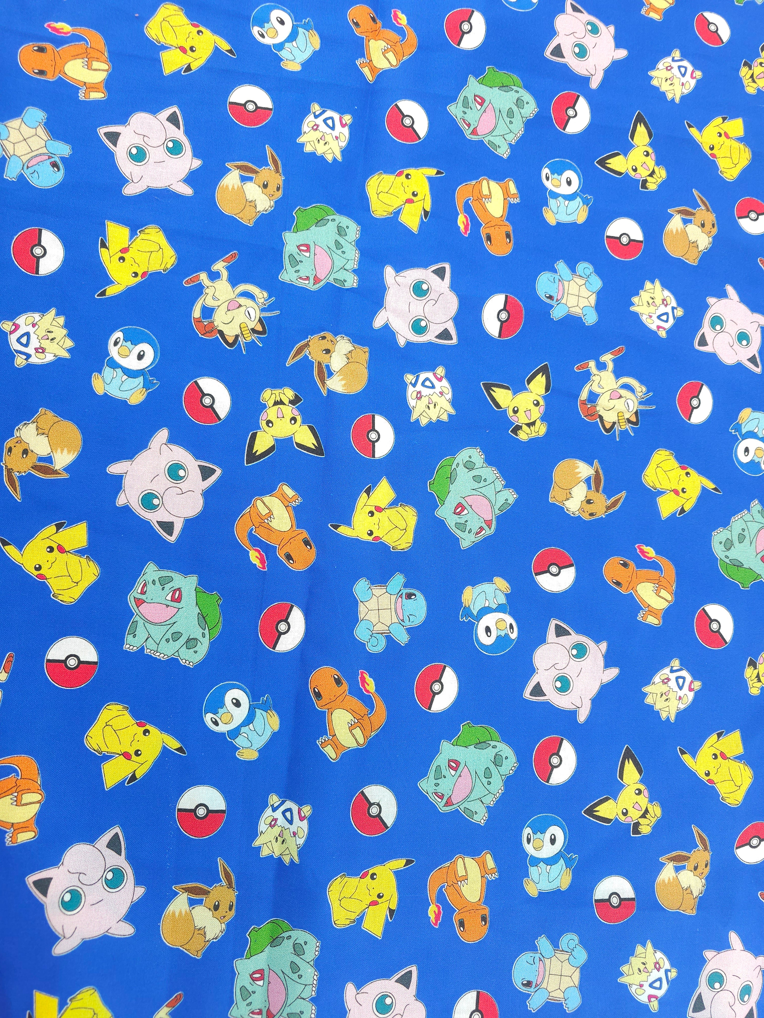 Blue Pokemon Cotton- 2m piece
