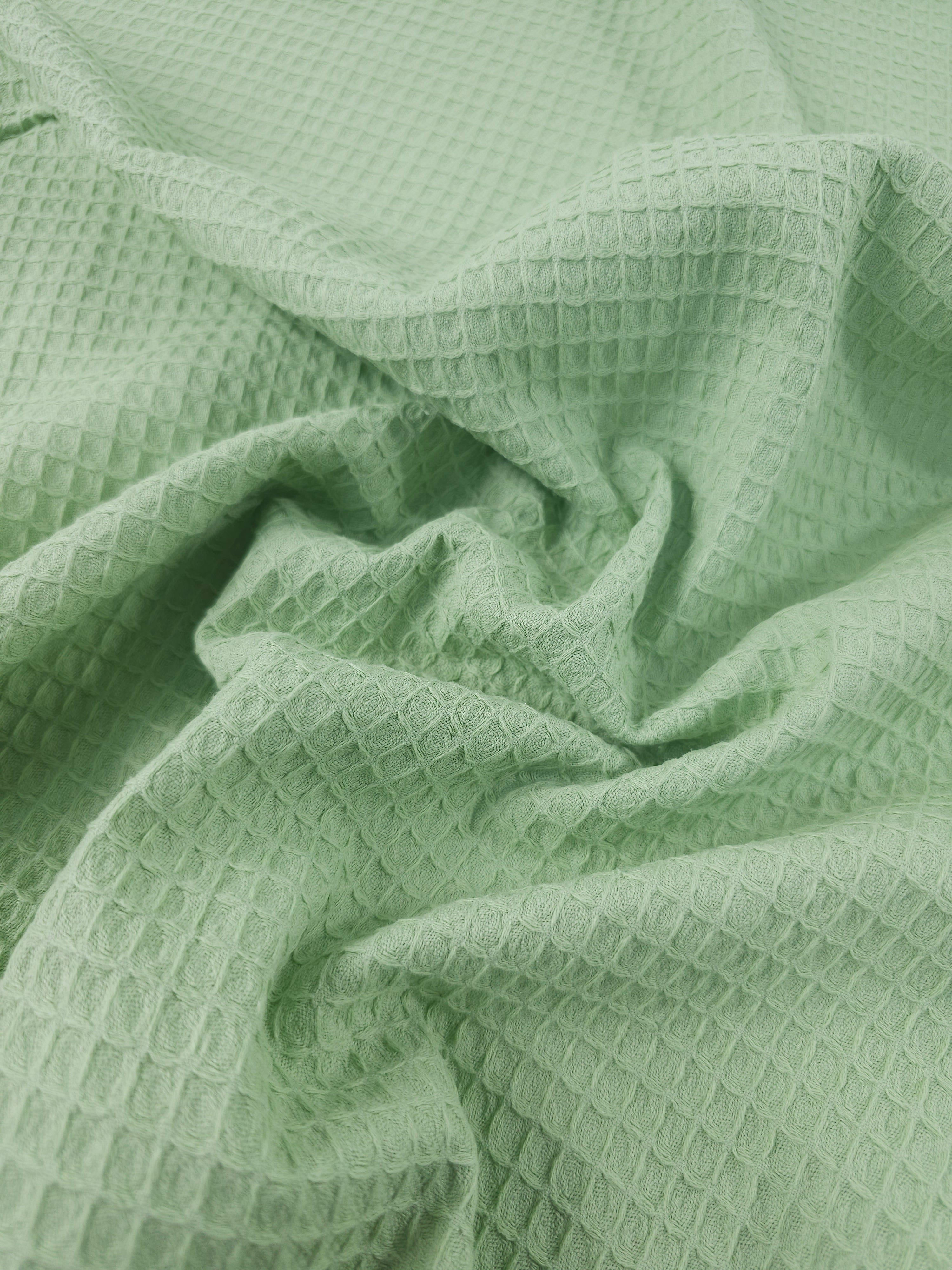 Pistachio Green Waffle Cotton *EXTRA WIDE*