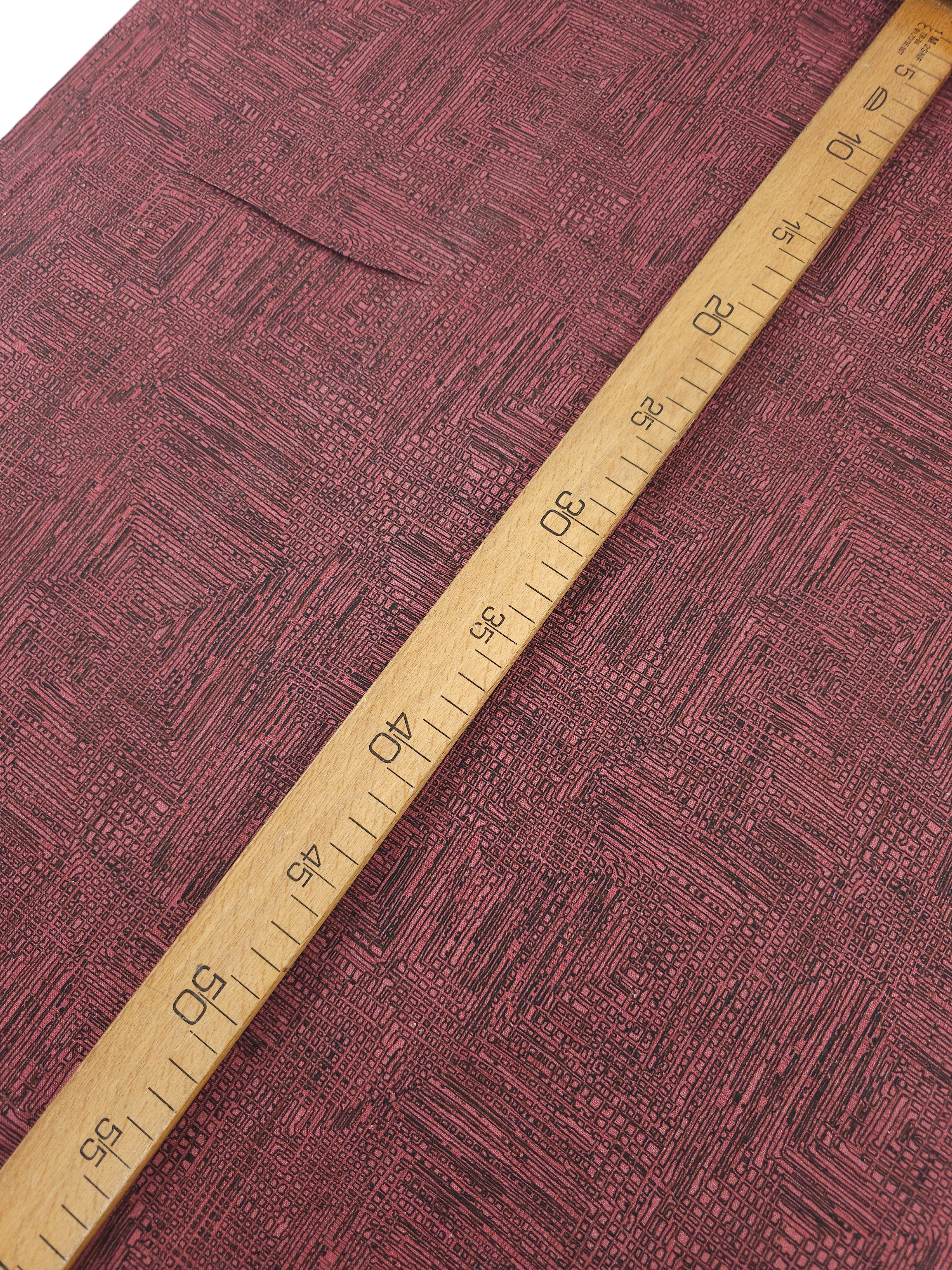 Burgundy Maze Tiles 100% Cotton