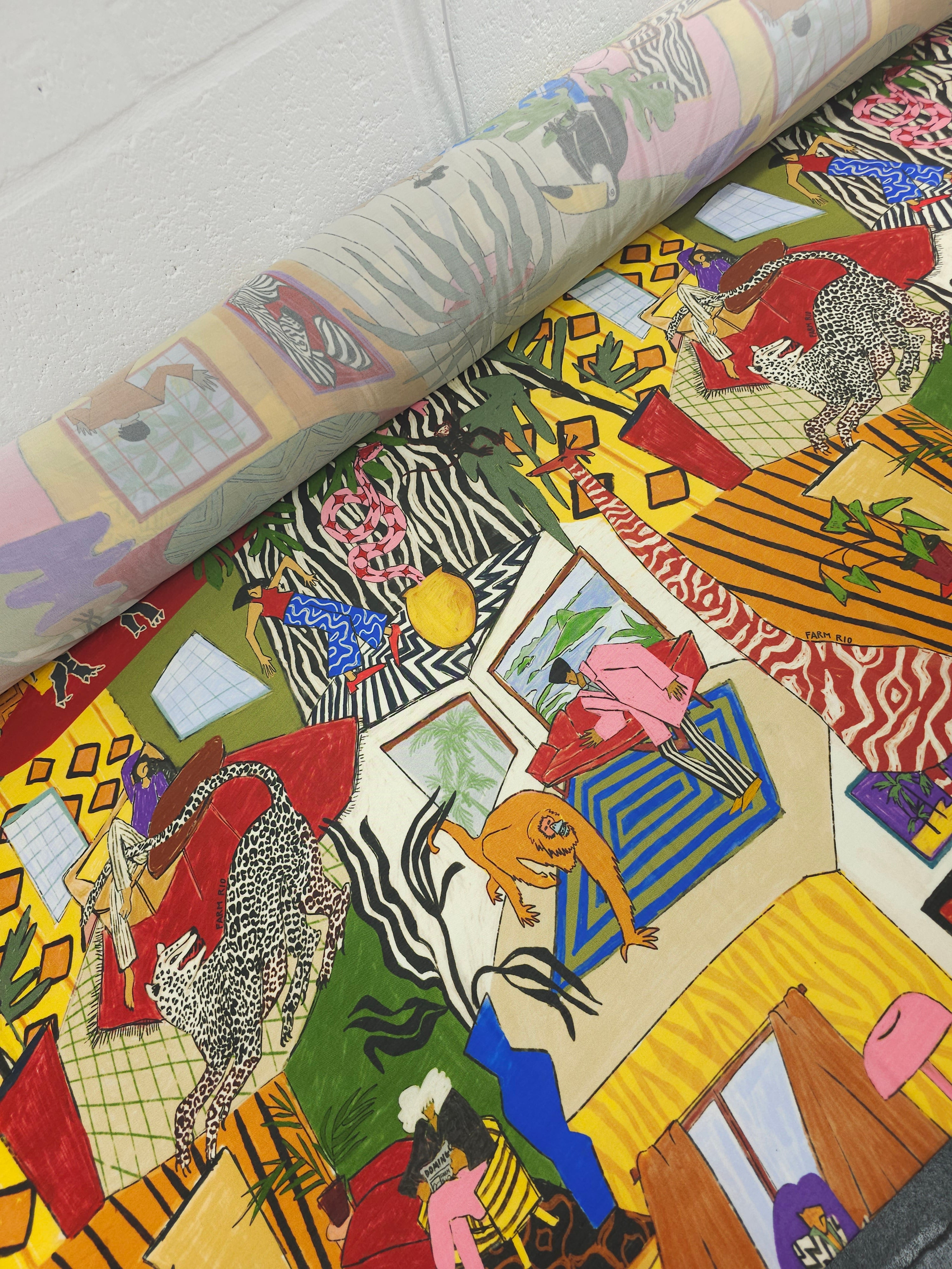 Abstract Wild House Slinky Rayon Jersey *FARM RIO*