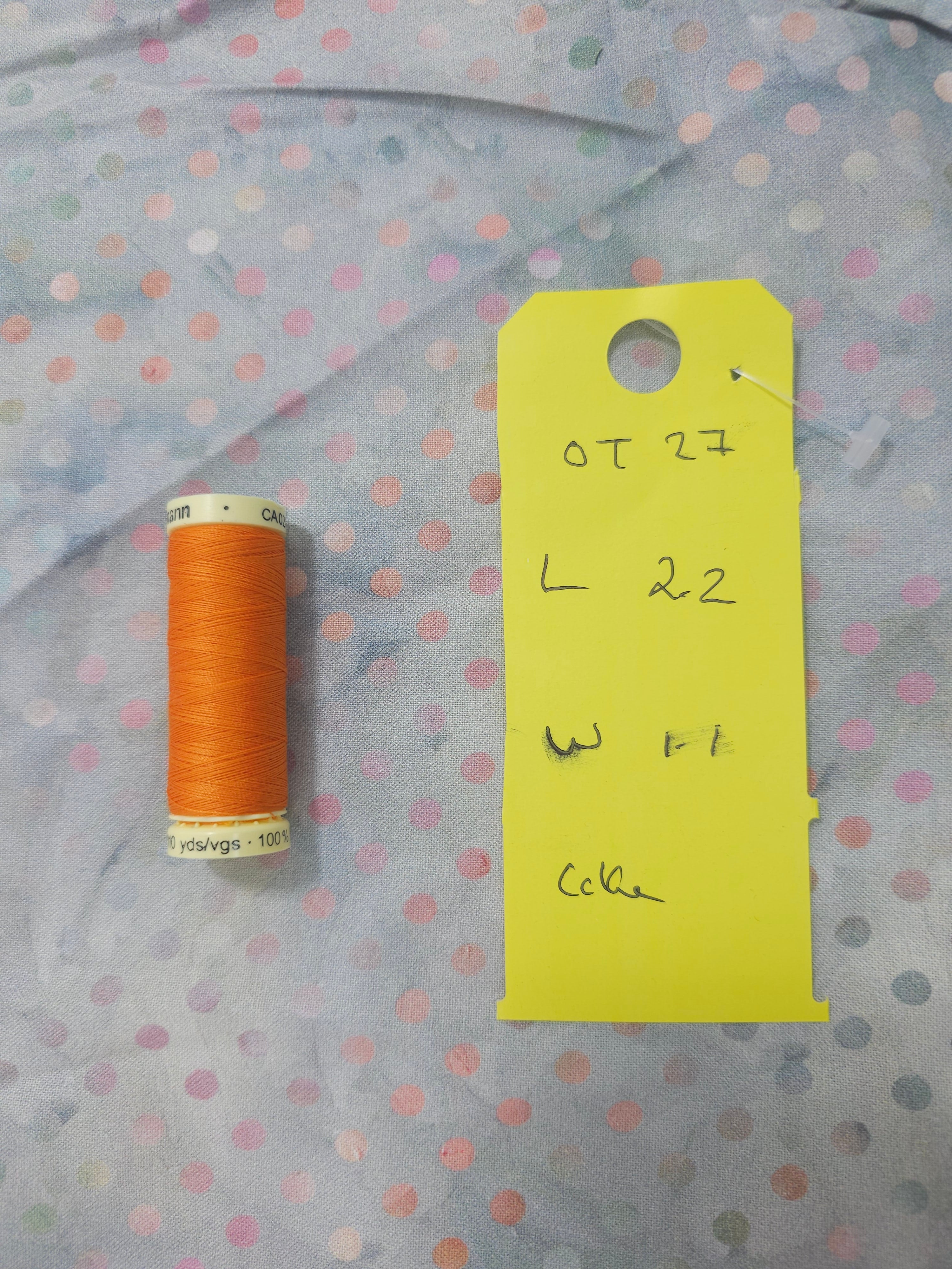 Grey pink dotted Cotton- 2.2m piece