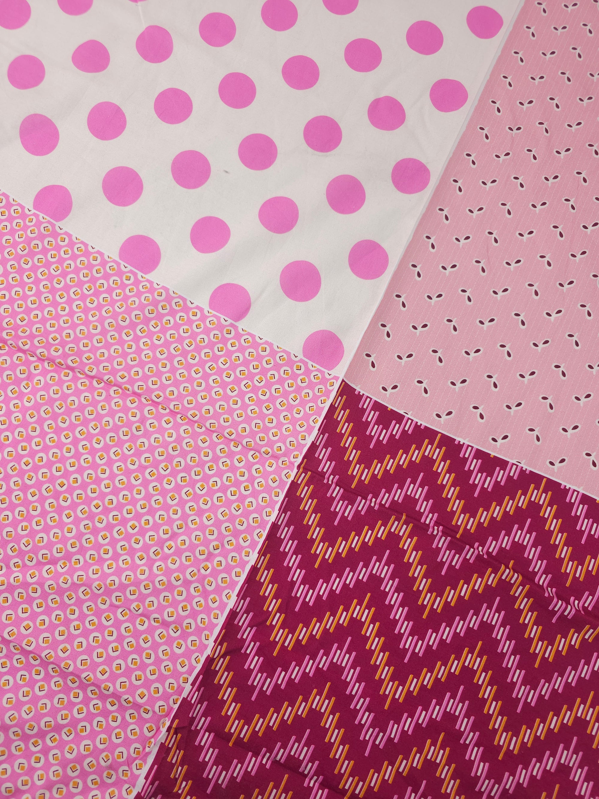 Pink Tones Patchwork 100% Cotton - 2m Panel - Denyse Schmidt