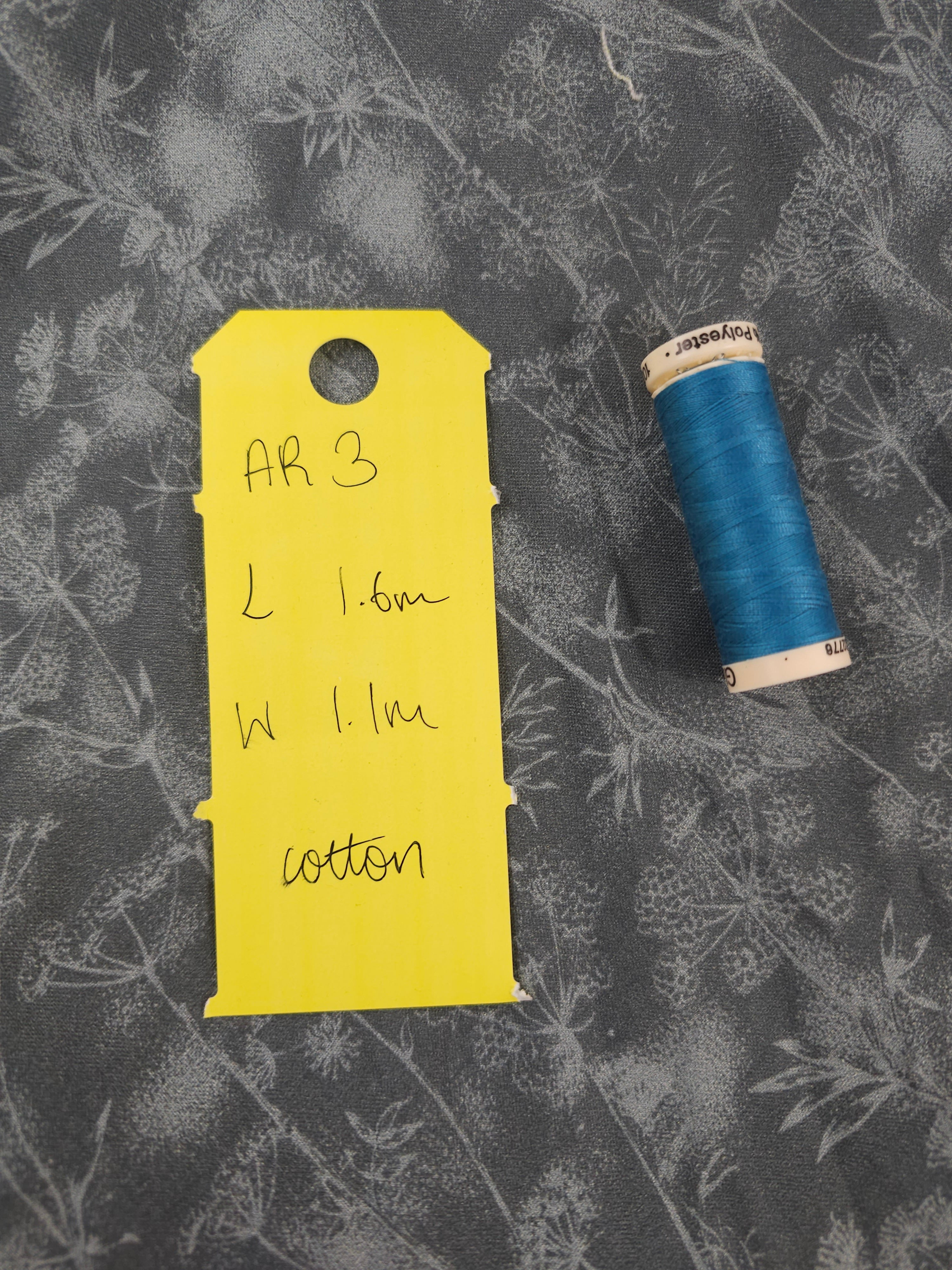 Dark grey dandelion Cotton- 1.6m piece