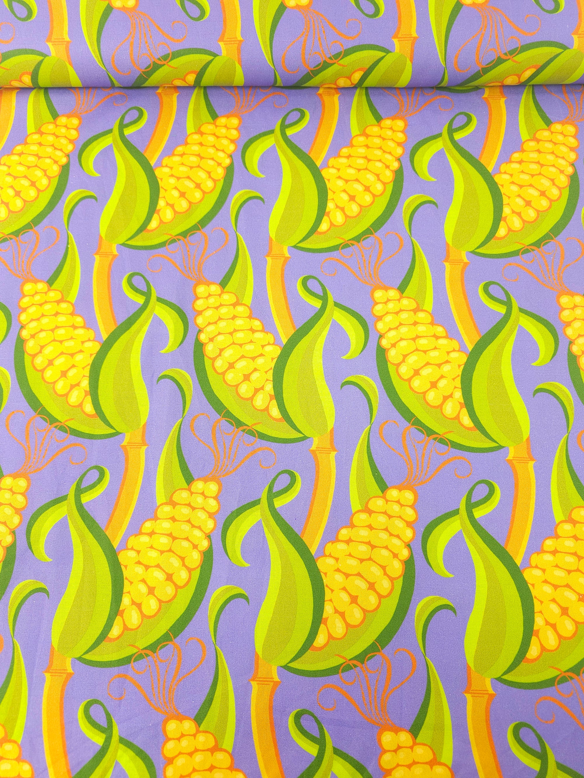 Purple Novelty Corn Patch 100% Cotton - Free Spirit