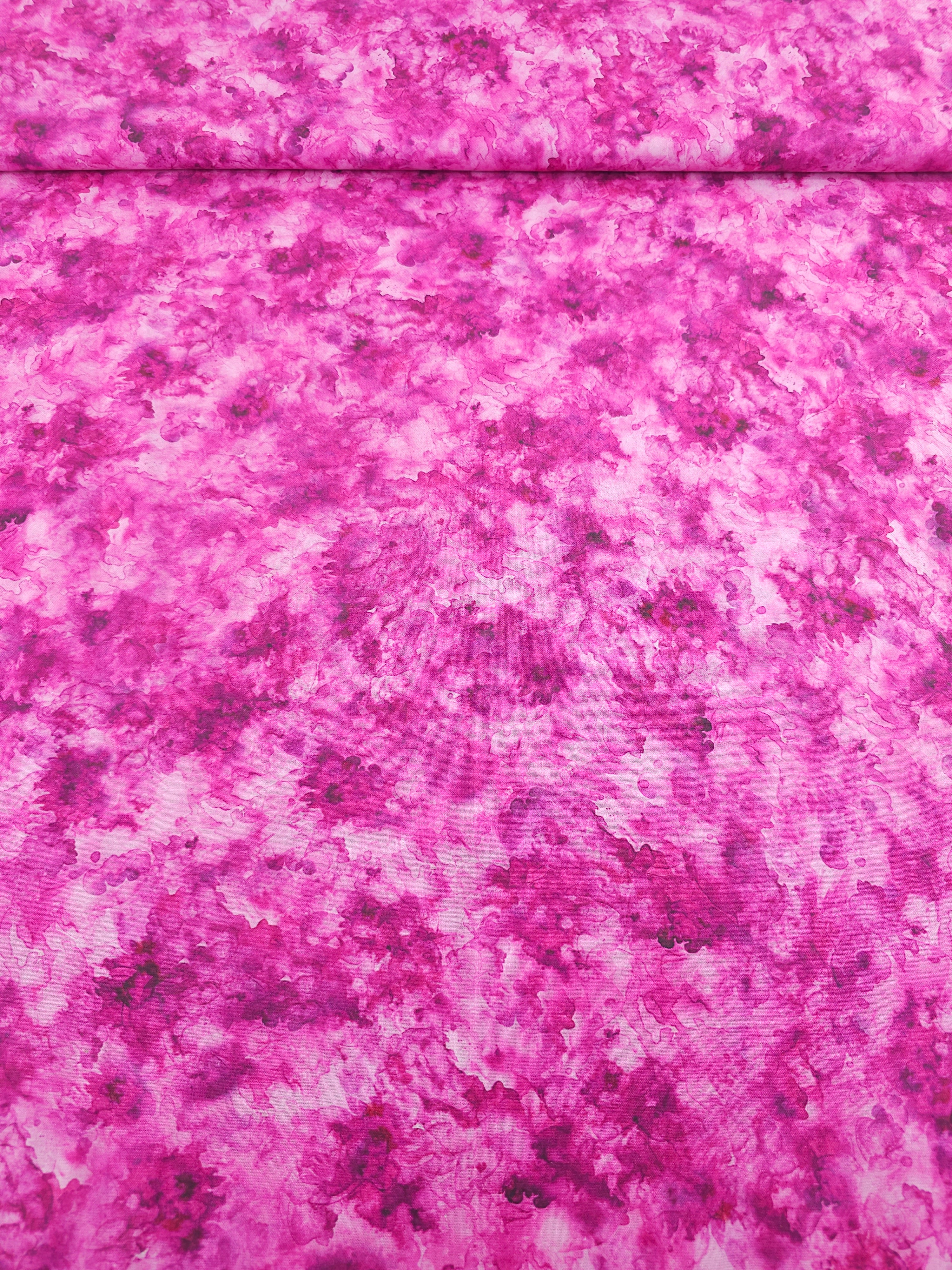 Fuchsia Pink Iris Watercolour Smoke 100% Cotton