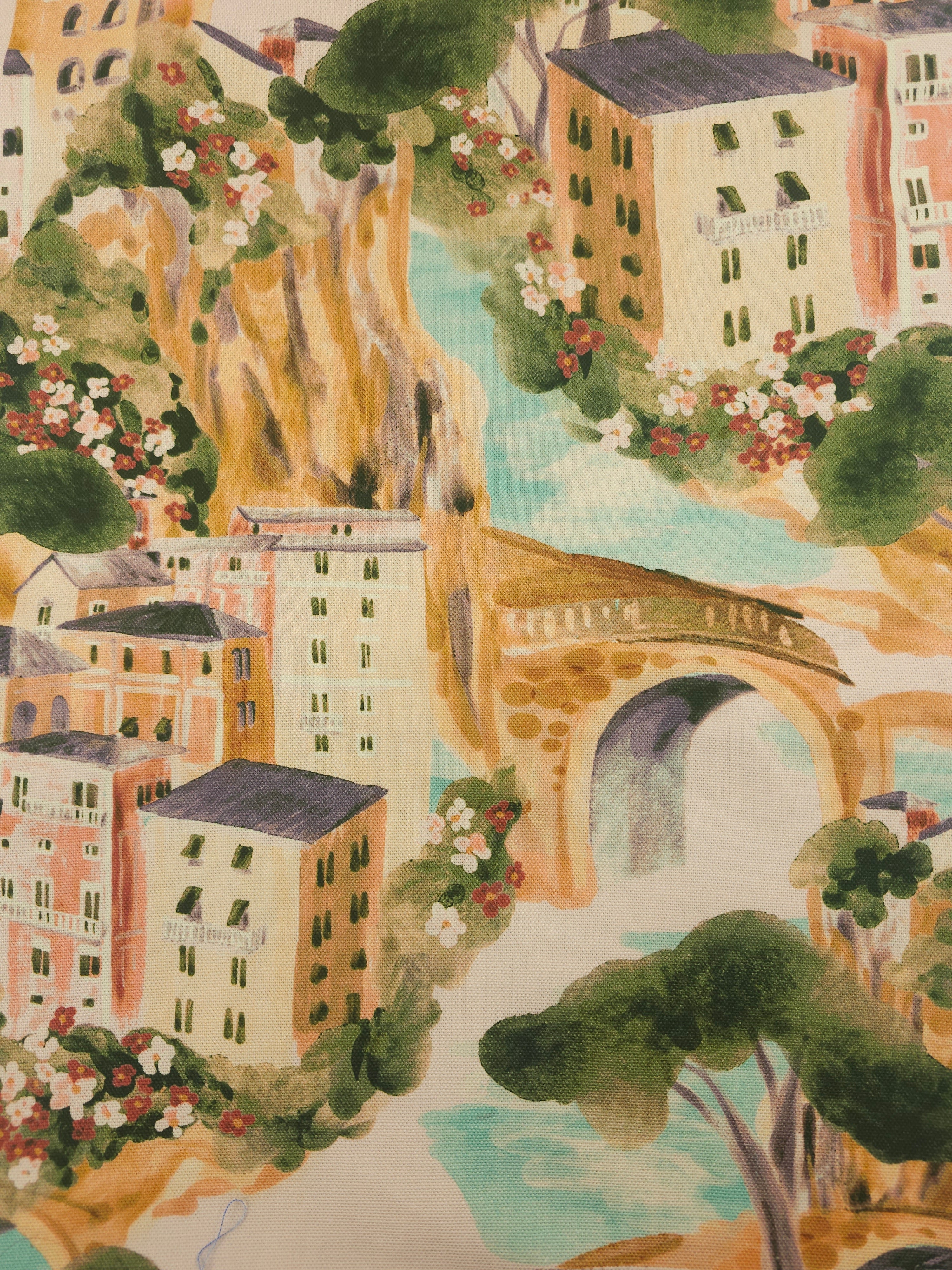 Mediterranean riviera Cotton canvas- 1.6m piece
