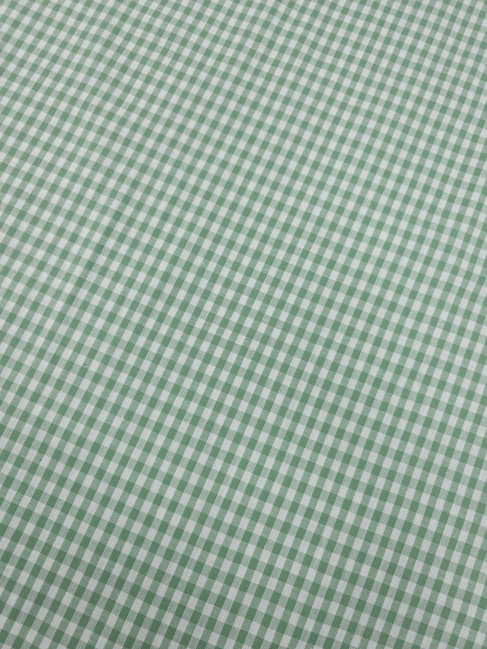 Sage Green Small Gingham 100% Cotton 55"