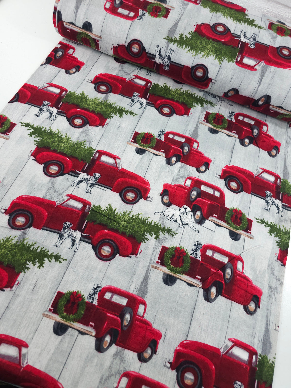 Christmas Truck Lightweight Flannel Cotton - Joann
