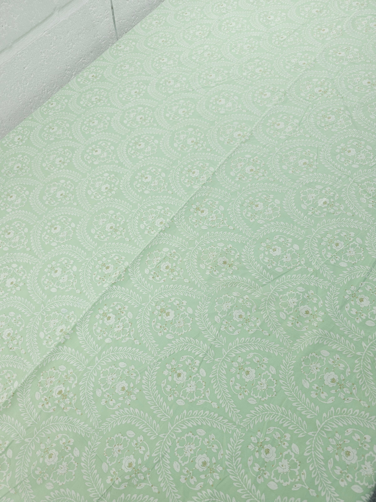 Mint Green Glitter Tapestry Lightweight Cotton