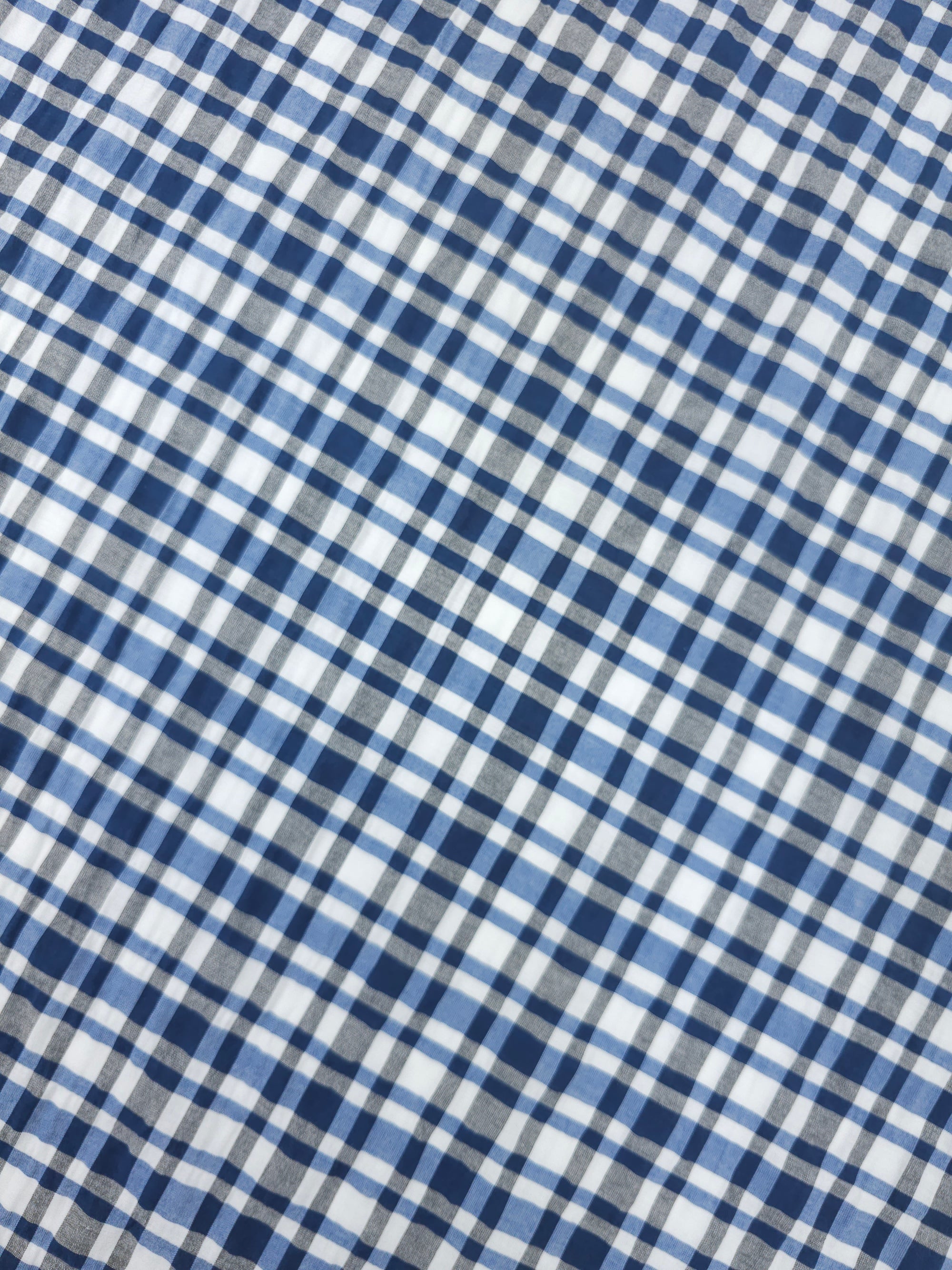 Hale Blue/Grey Gingham Check Cotton Poly