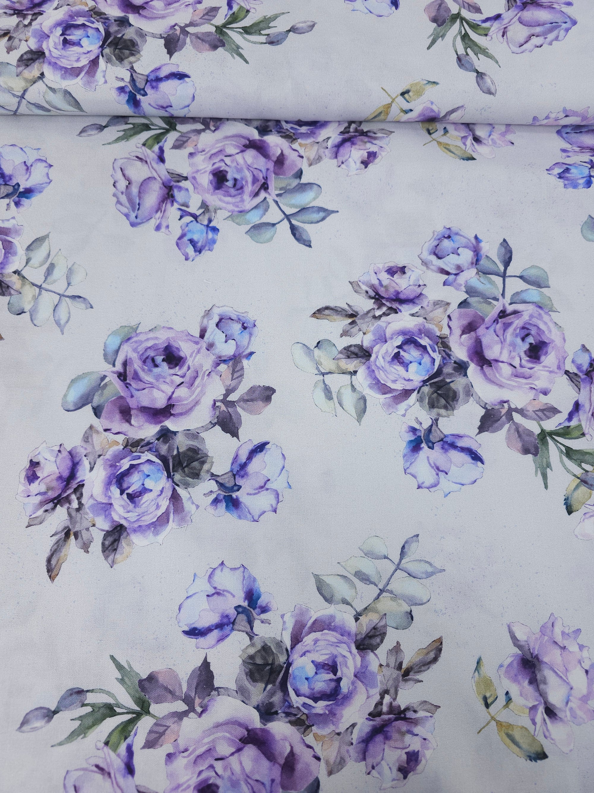 Lavender Rose Bunch 100% Cotton