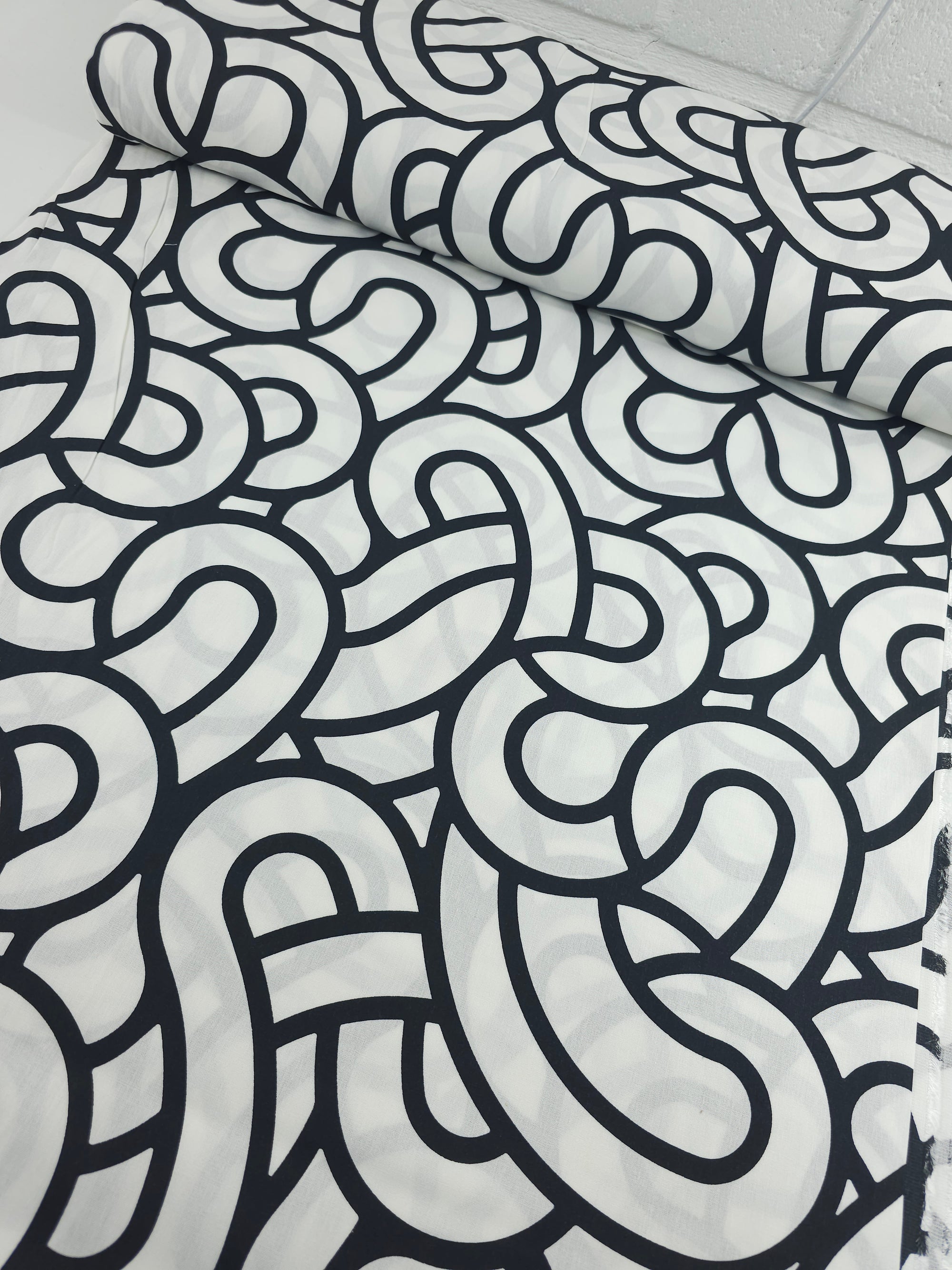 White/Black Small Knot Links 100% Cotton 90" - Ikea *EXTRA WIDE*