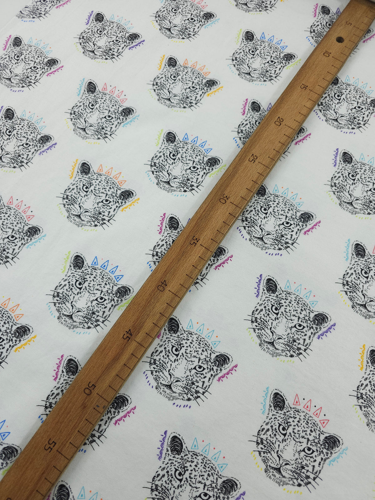 Abstract Leopard Heads Lightweight Flannel Cotton - Joann