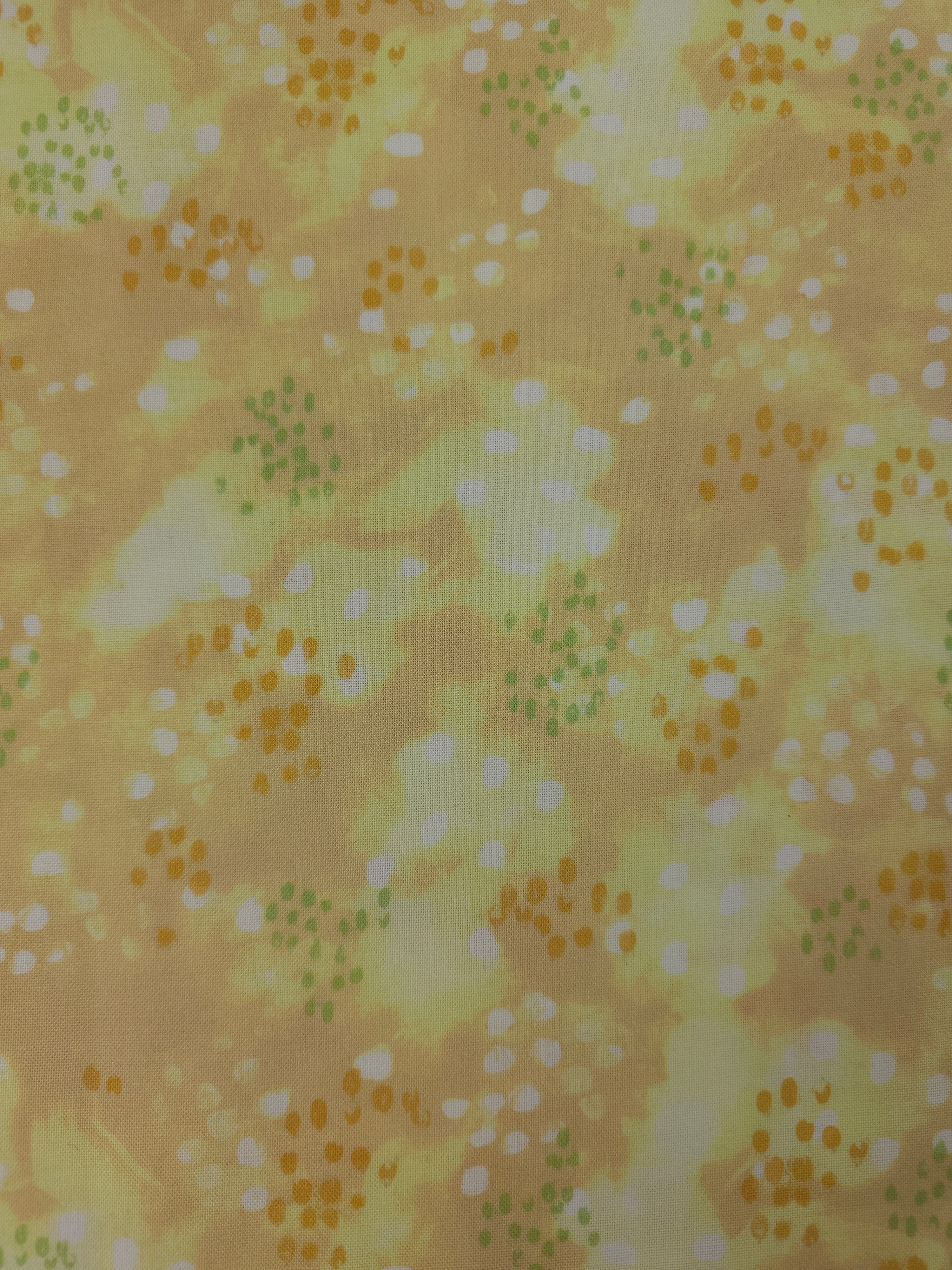 Marigold Abstract Speckle Splodge 100% Cotton