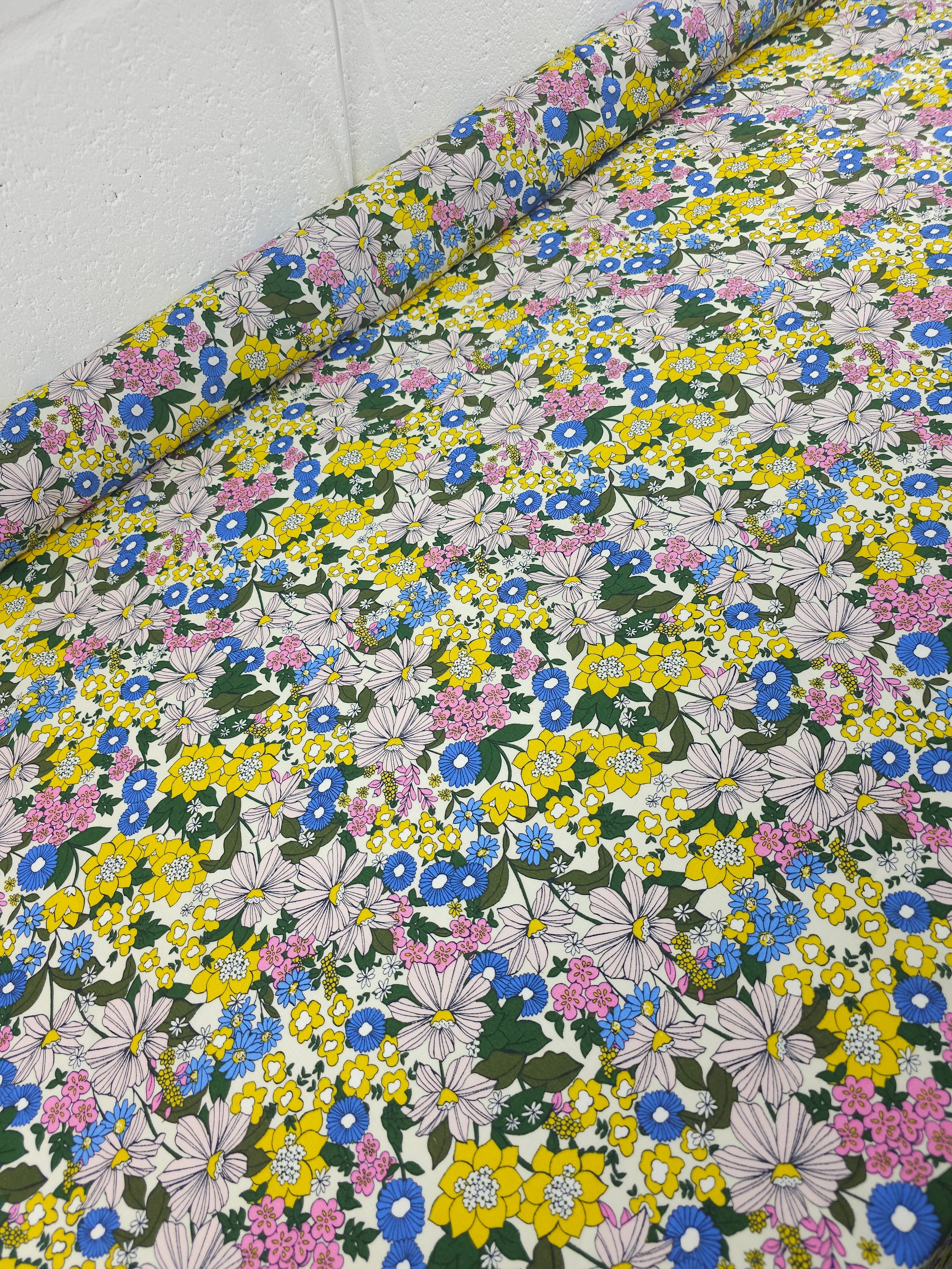 Pop Floral Garden Party Cotton Linen