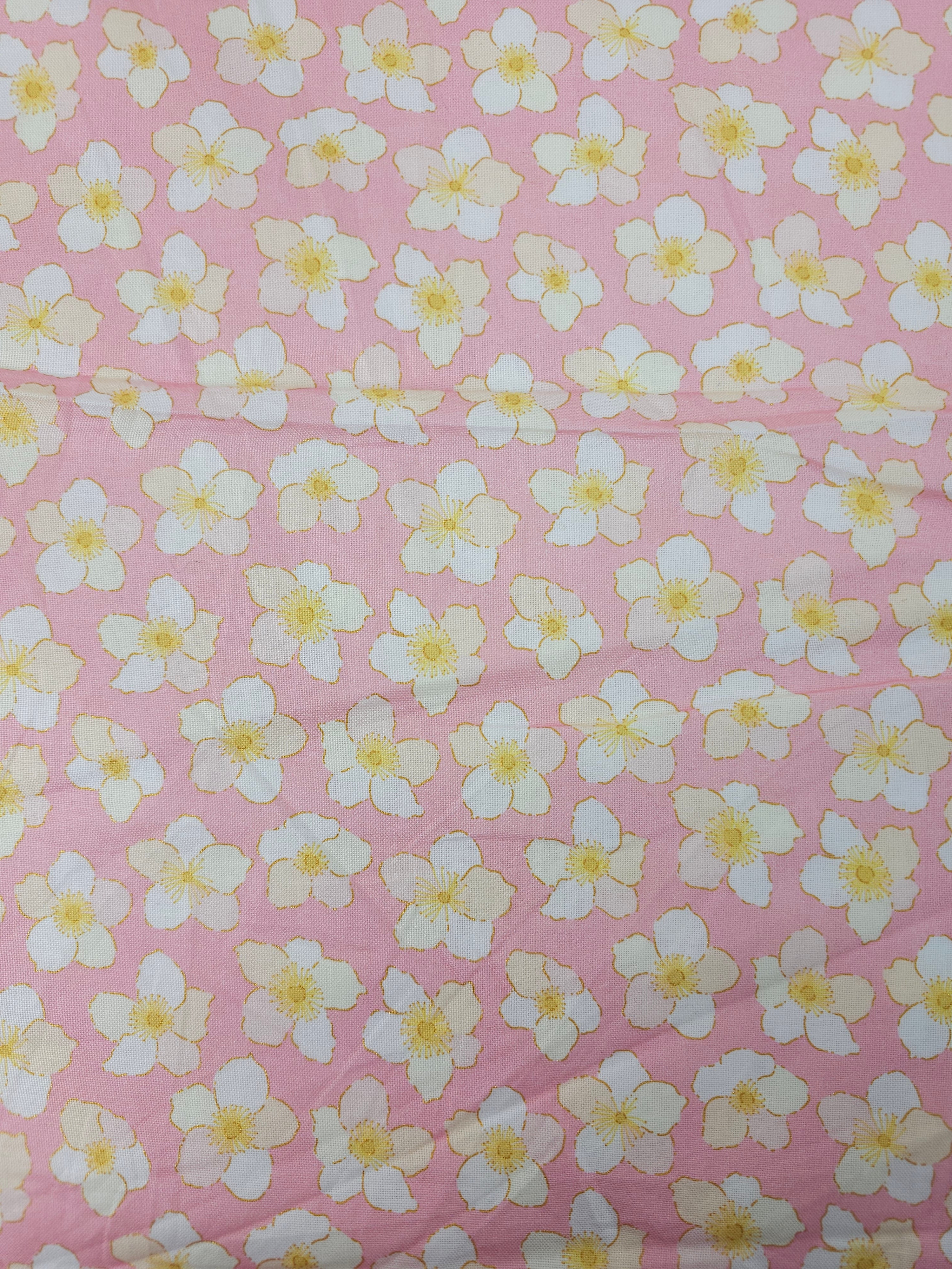 Pink Daisy Flower 100% Cotton