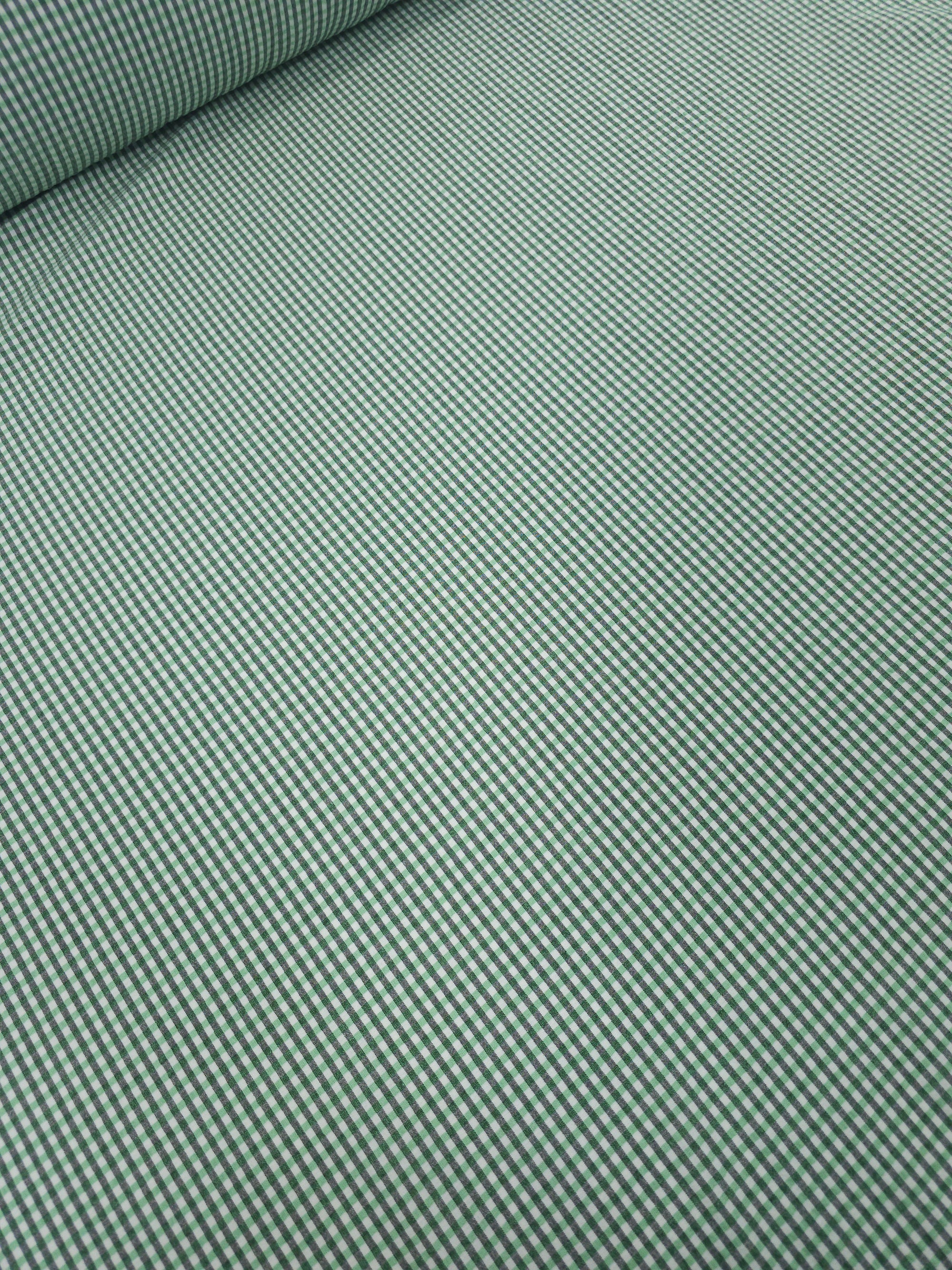 Green/Grey Mini Gingham Cotton Poly