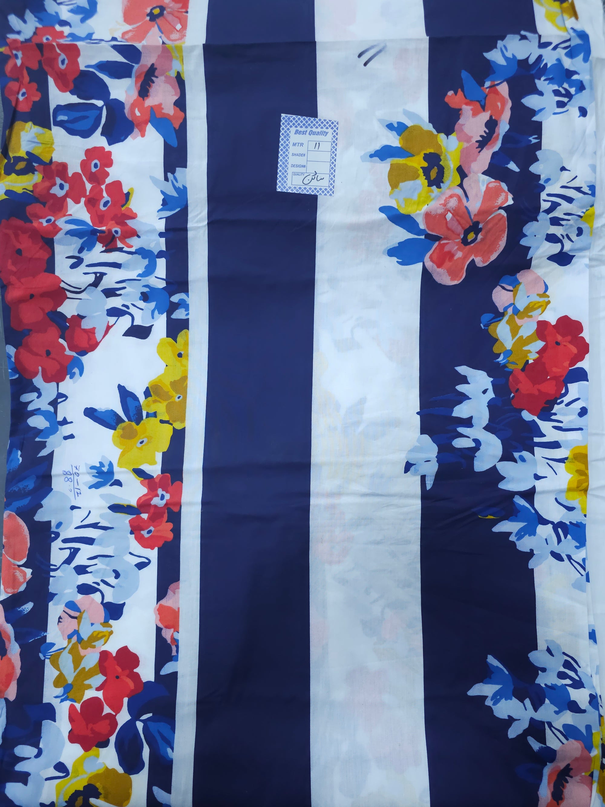 Floral Stripe 100% Cotton 88”