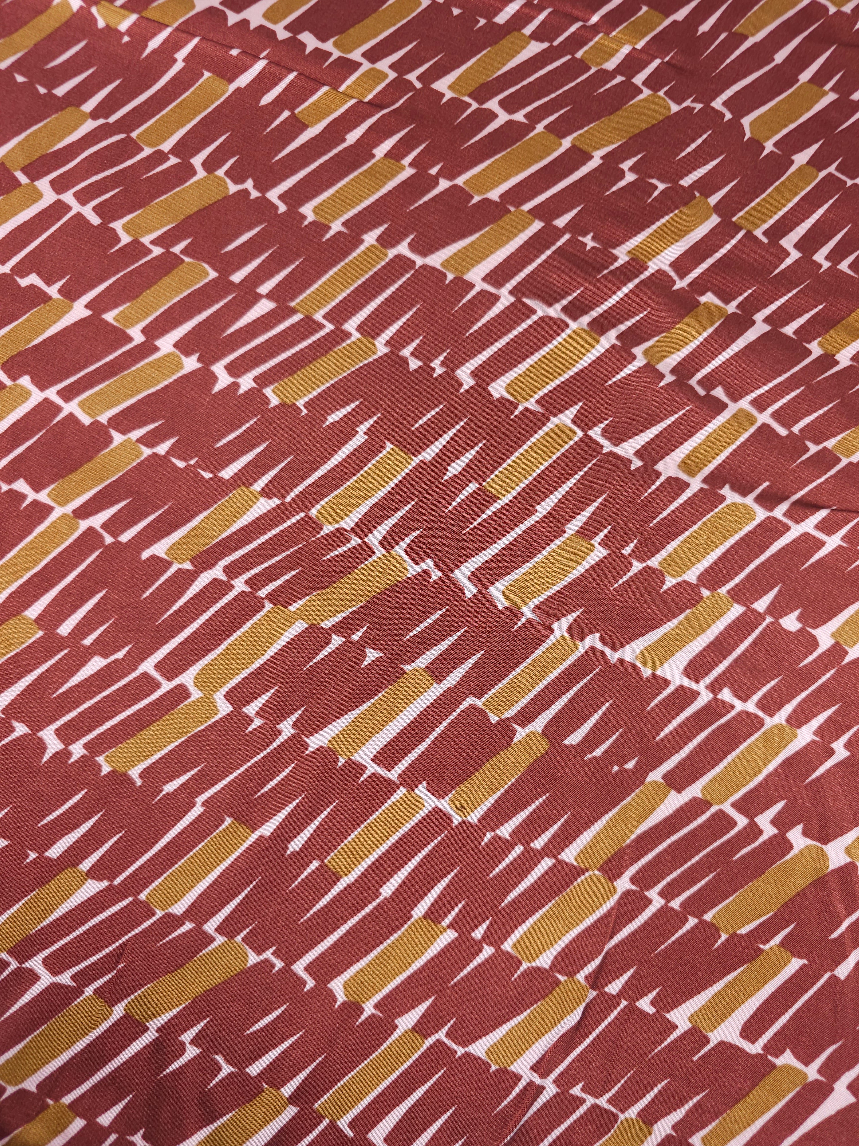 Burgundy/Bronze Slanted Track Viscose Satin