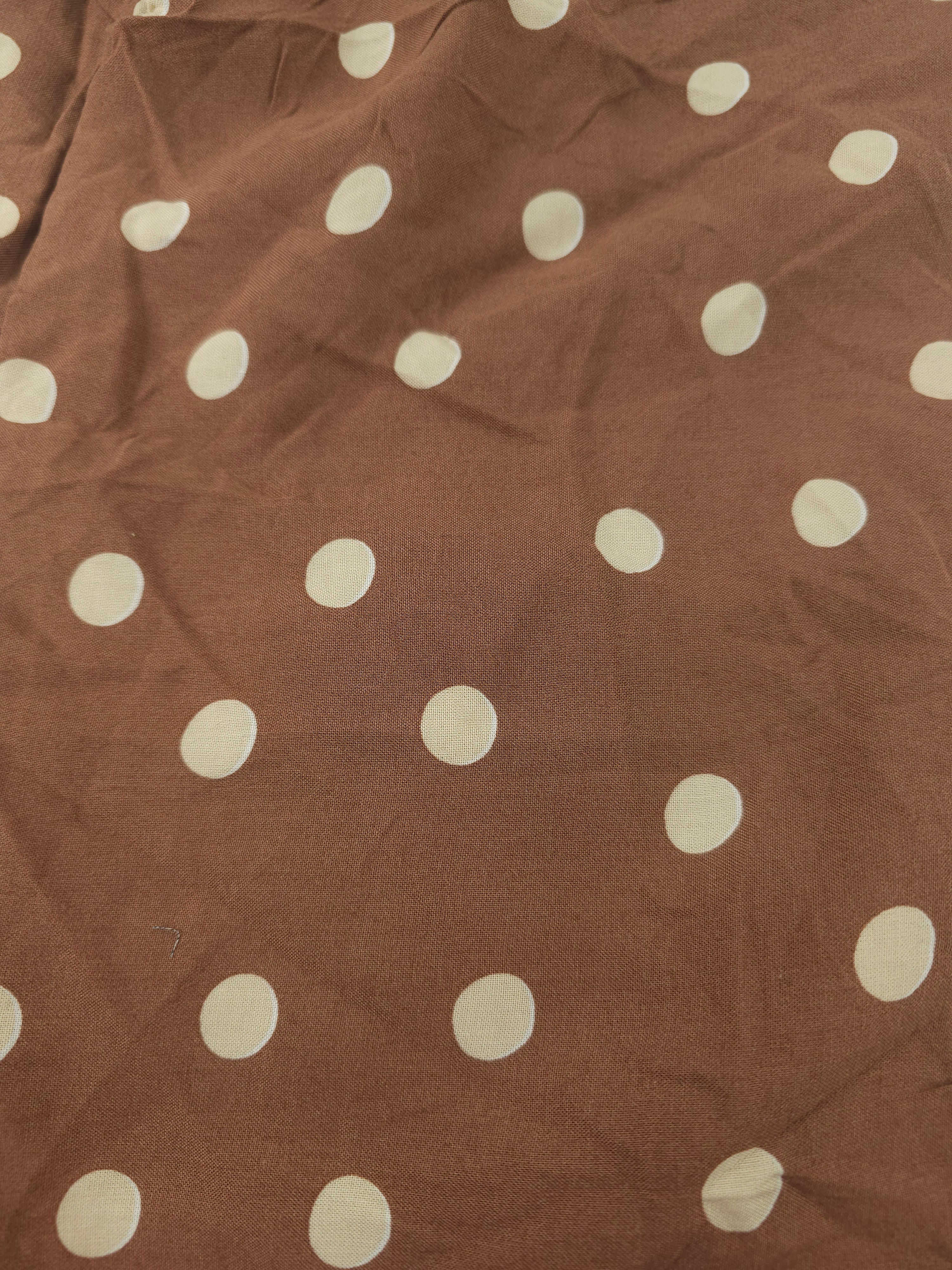 Brown polka Viscose- 1.6m piece