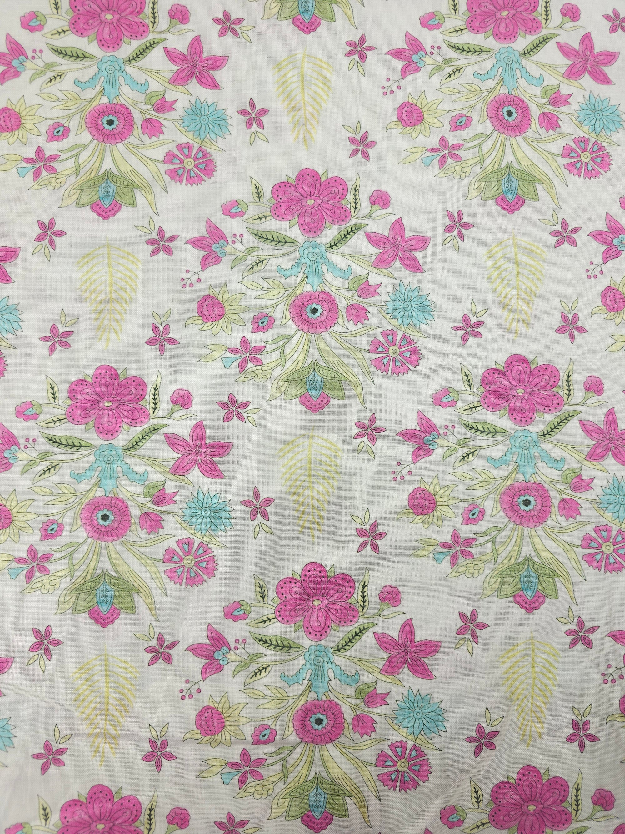 Pink Retro Flower Emblem 100% Cotton