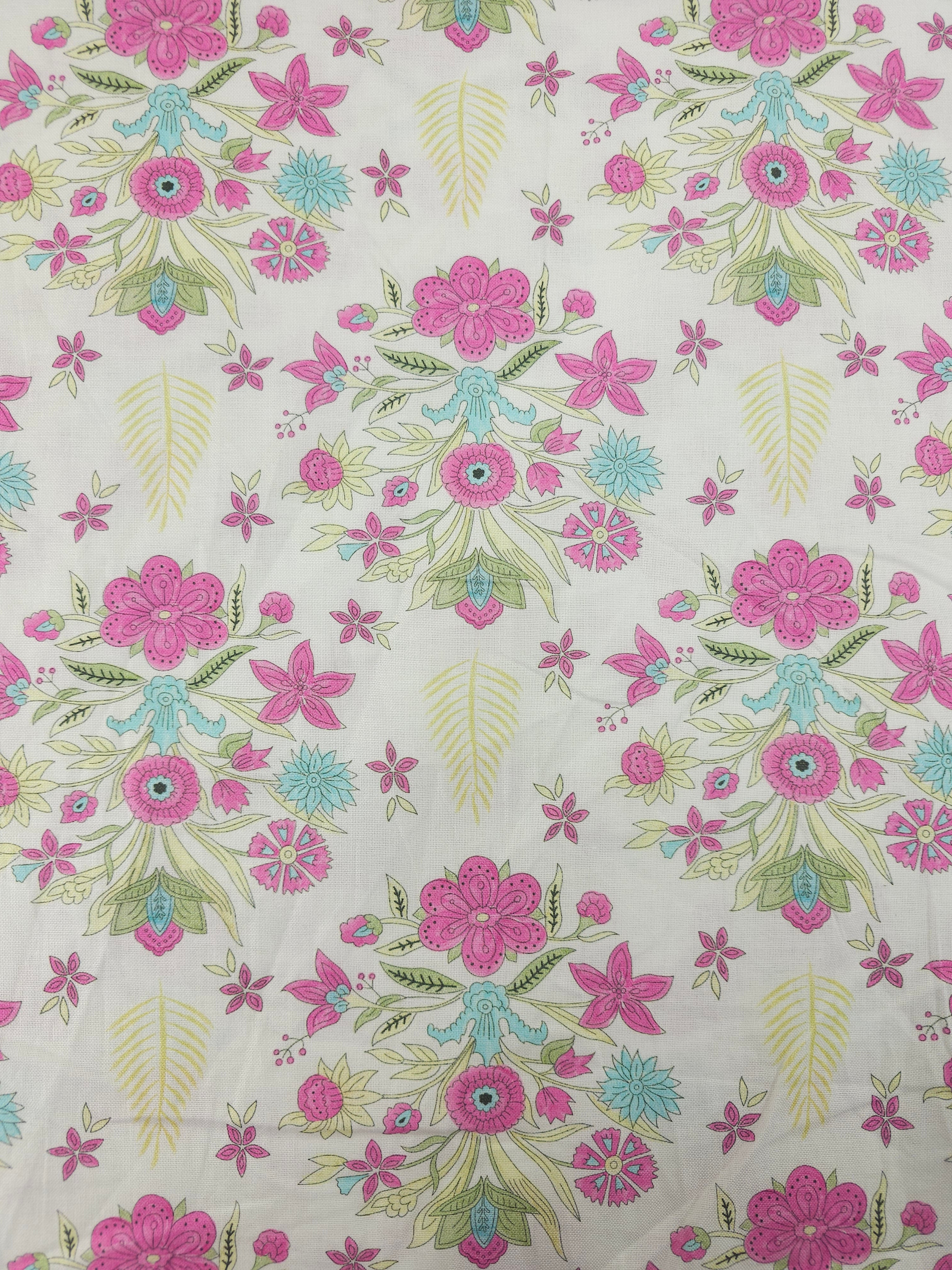 Pink Retro Flower Emblem 100% Cotton