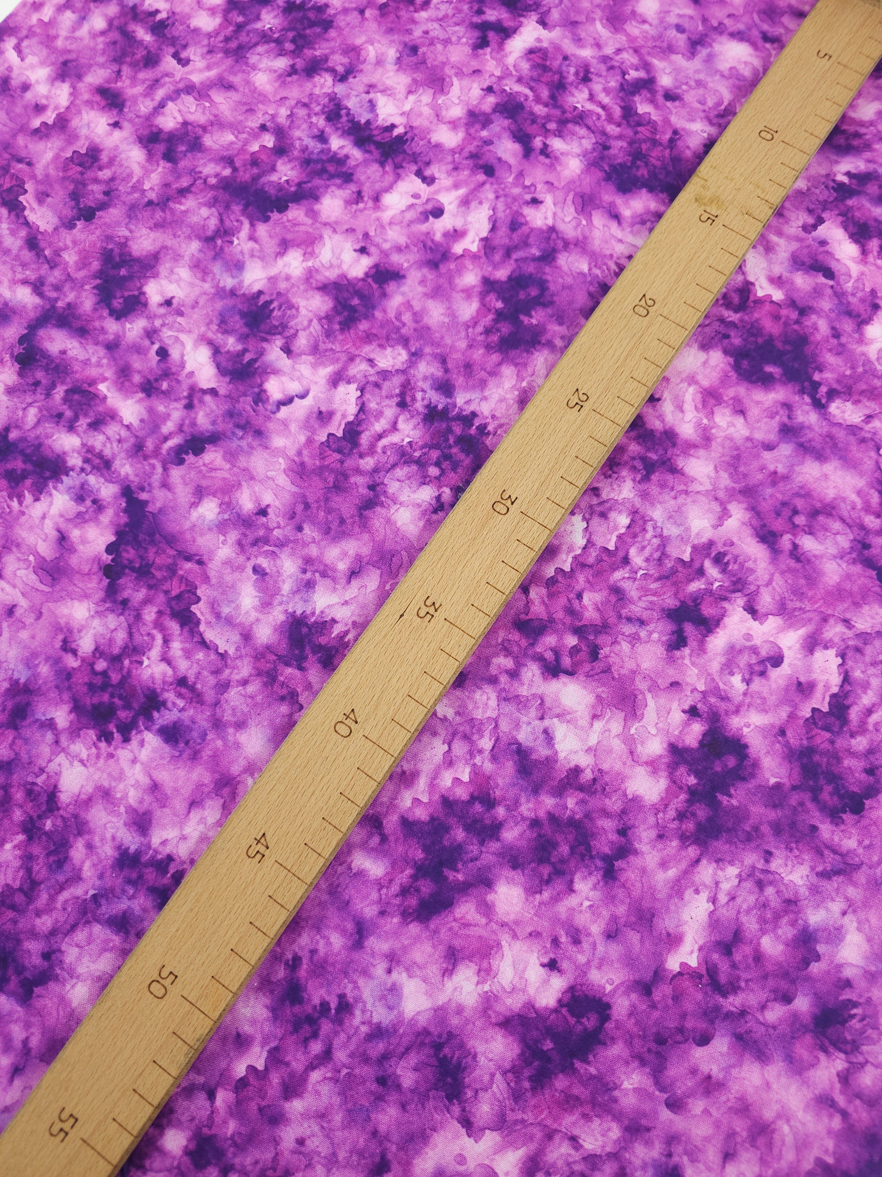Warm Purple Iris Watercolour Smoke 100% Cotton