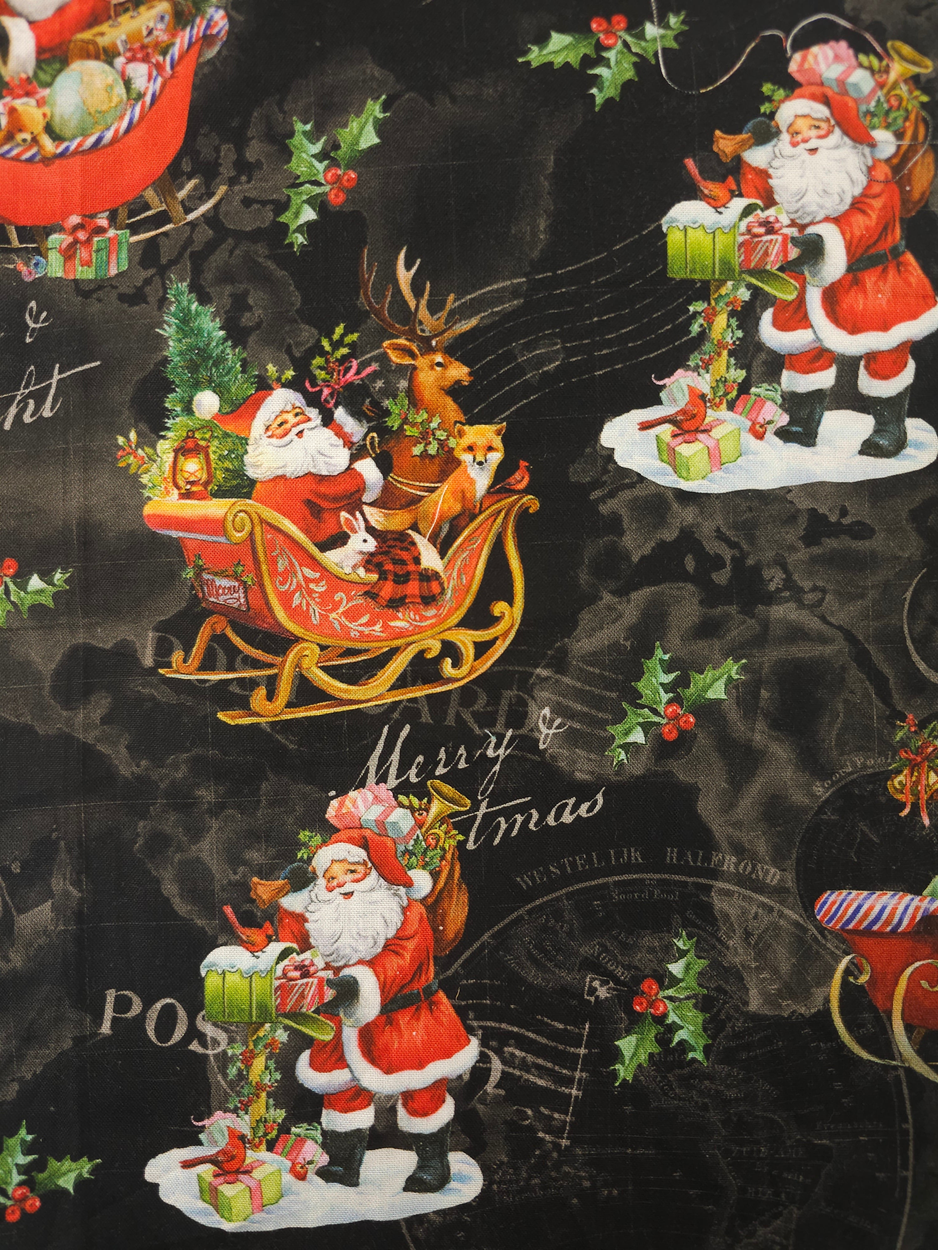 Black christmas Cotton- 1.5m