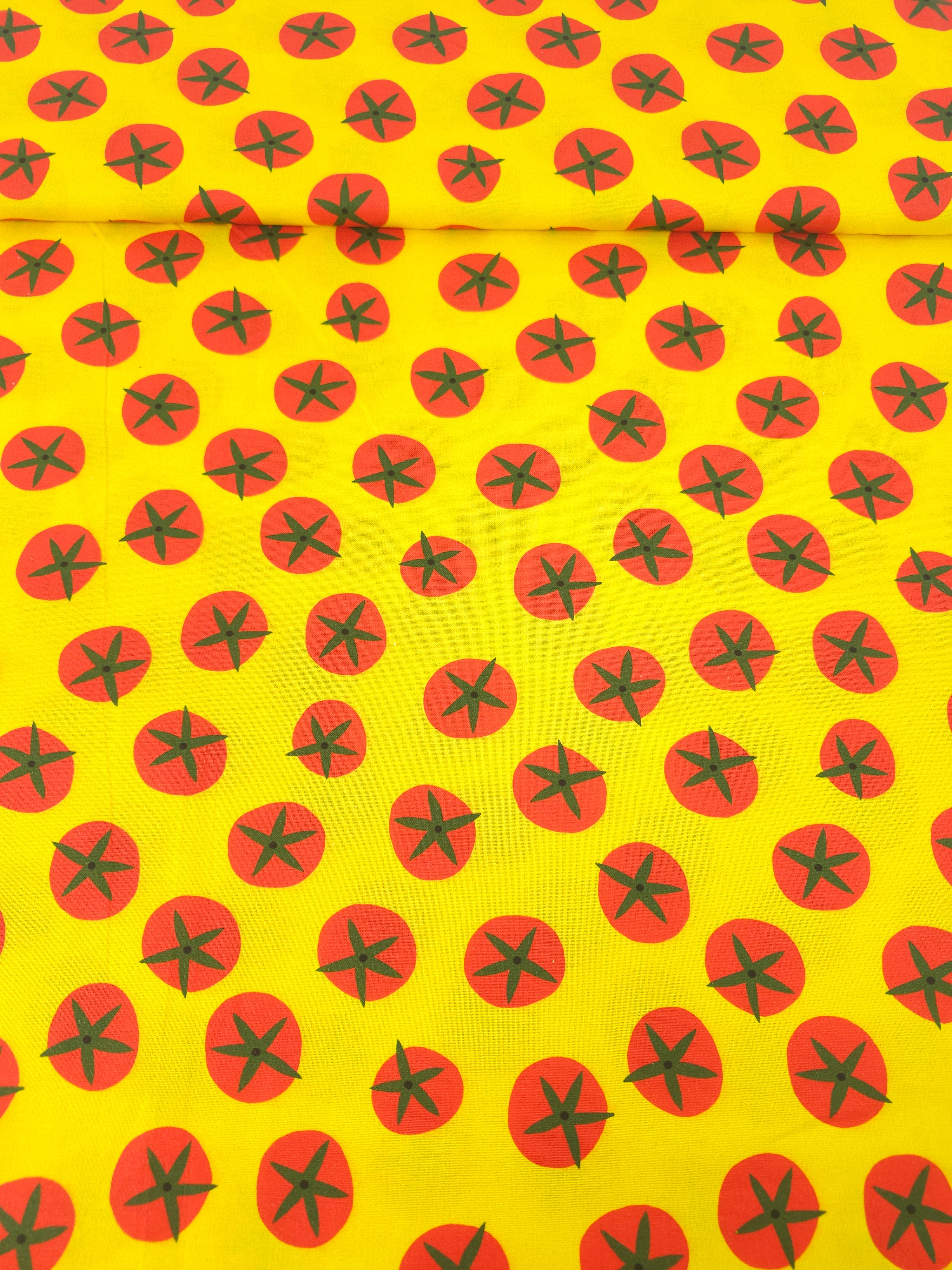 Yellow/Red Novelty Tomatoes 100% Cotton - Free Spirit
