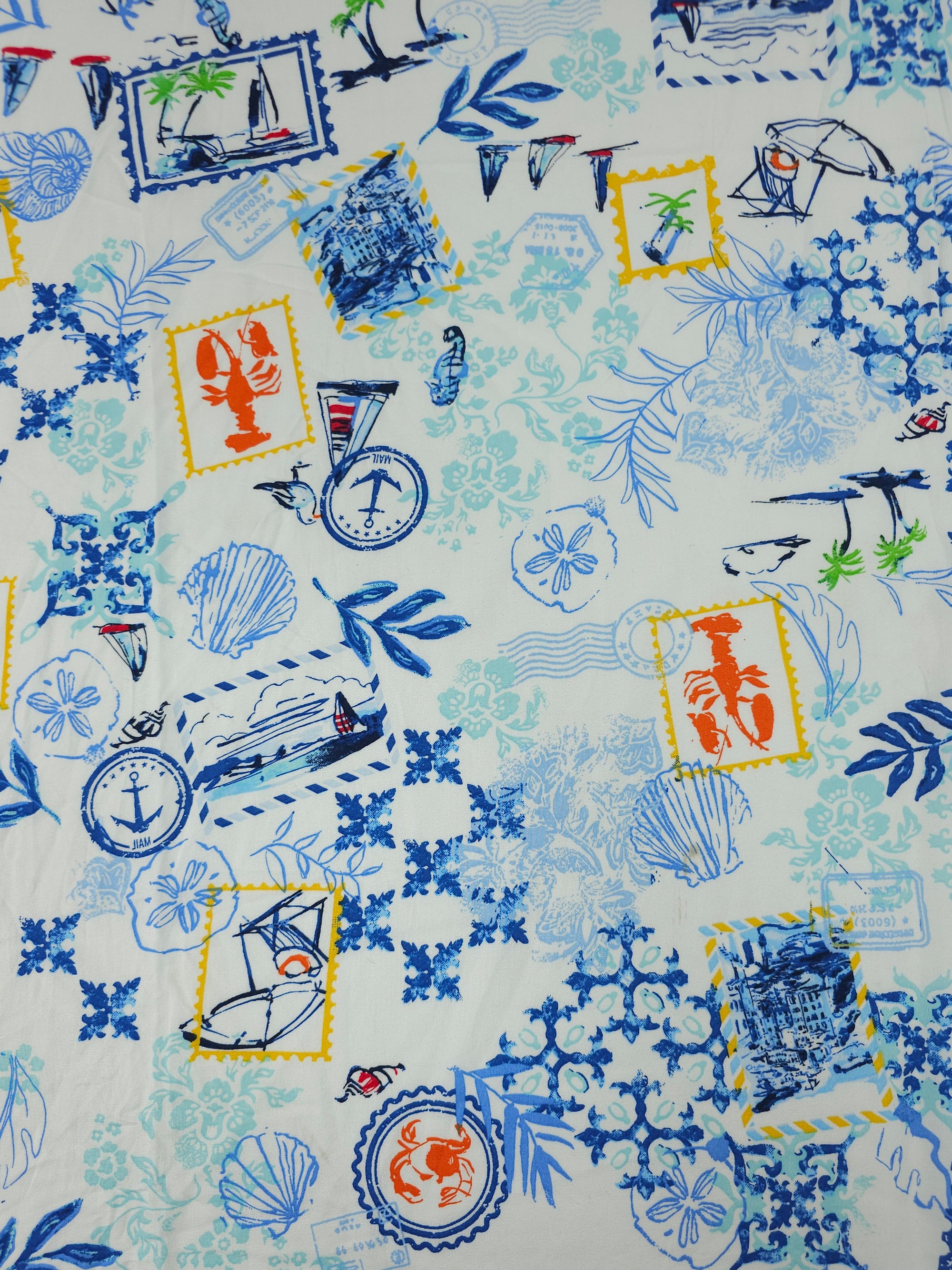Blue Mediterranean Sail Viscose