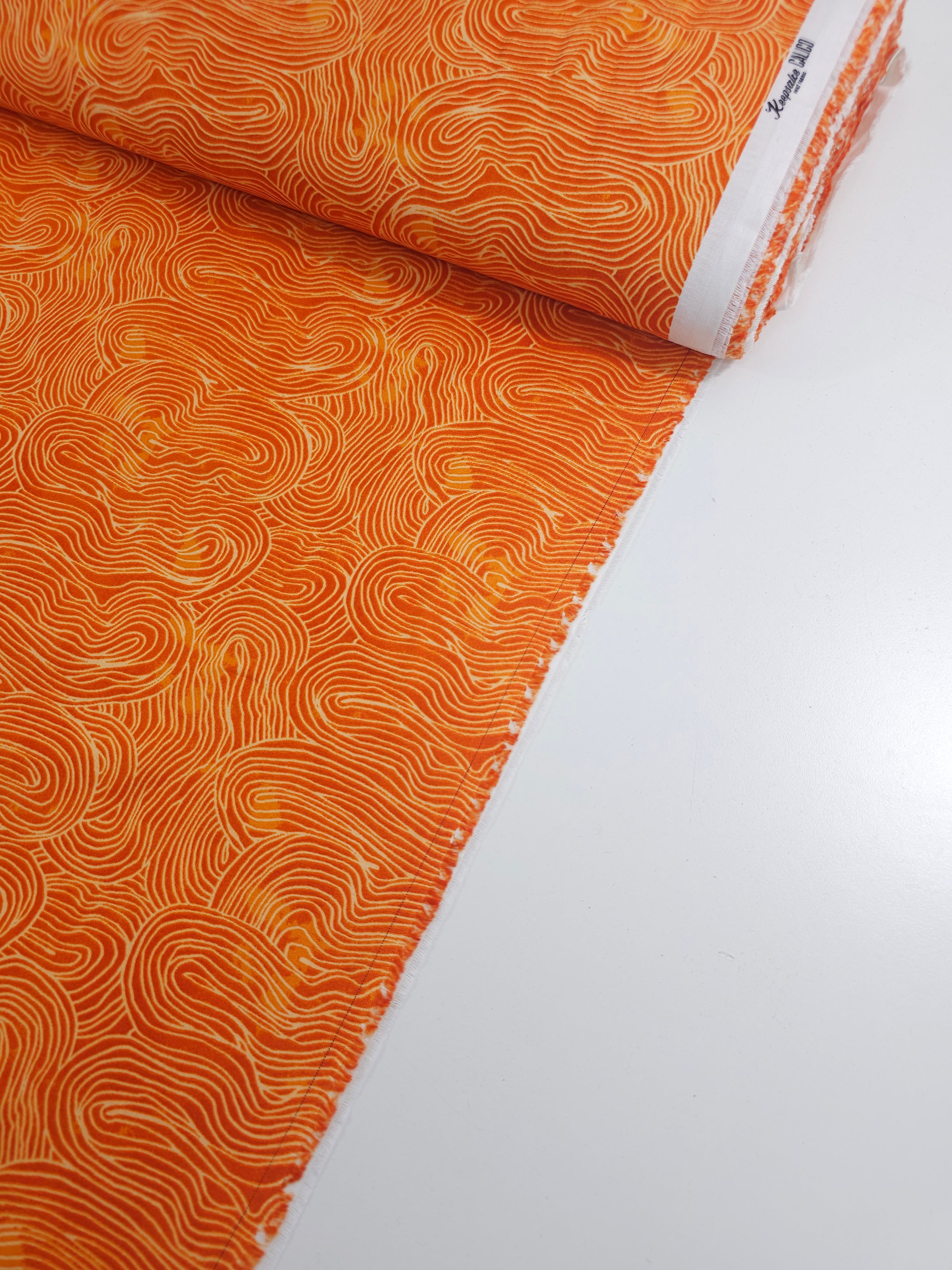 Orange Wavy 100% Cotton