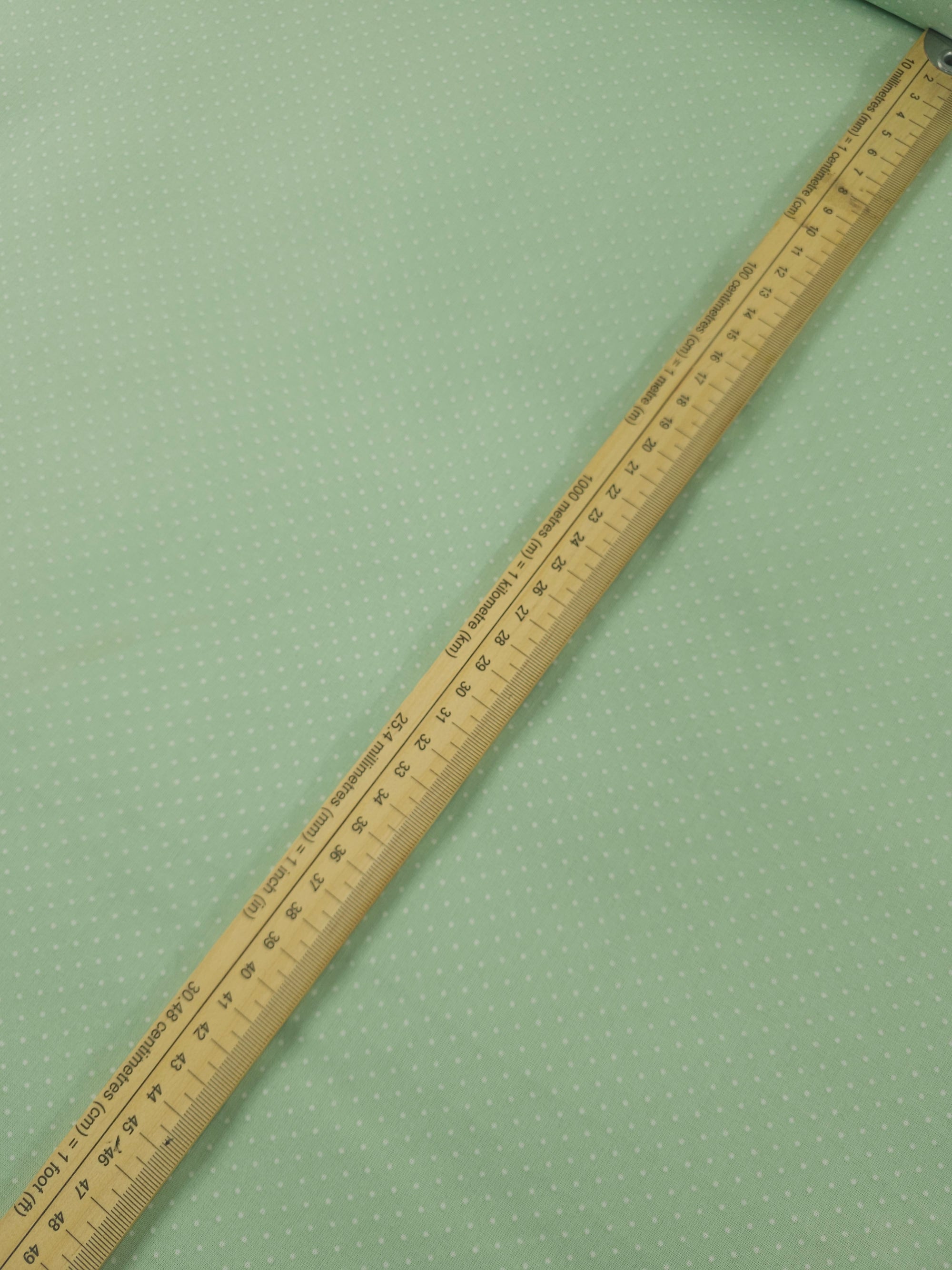 Mint Green Micro Polka Dot 100% Cotton 60"
