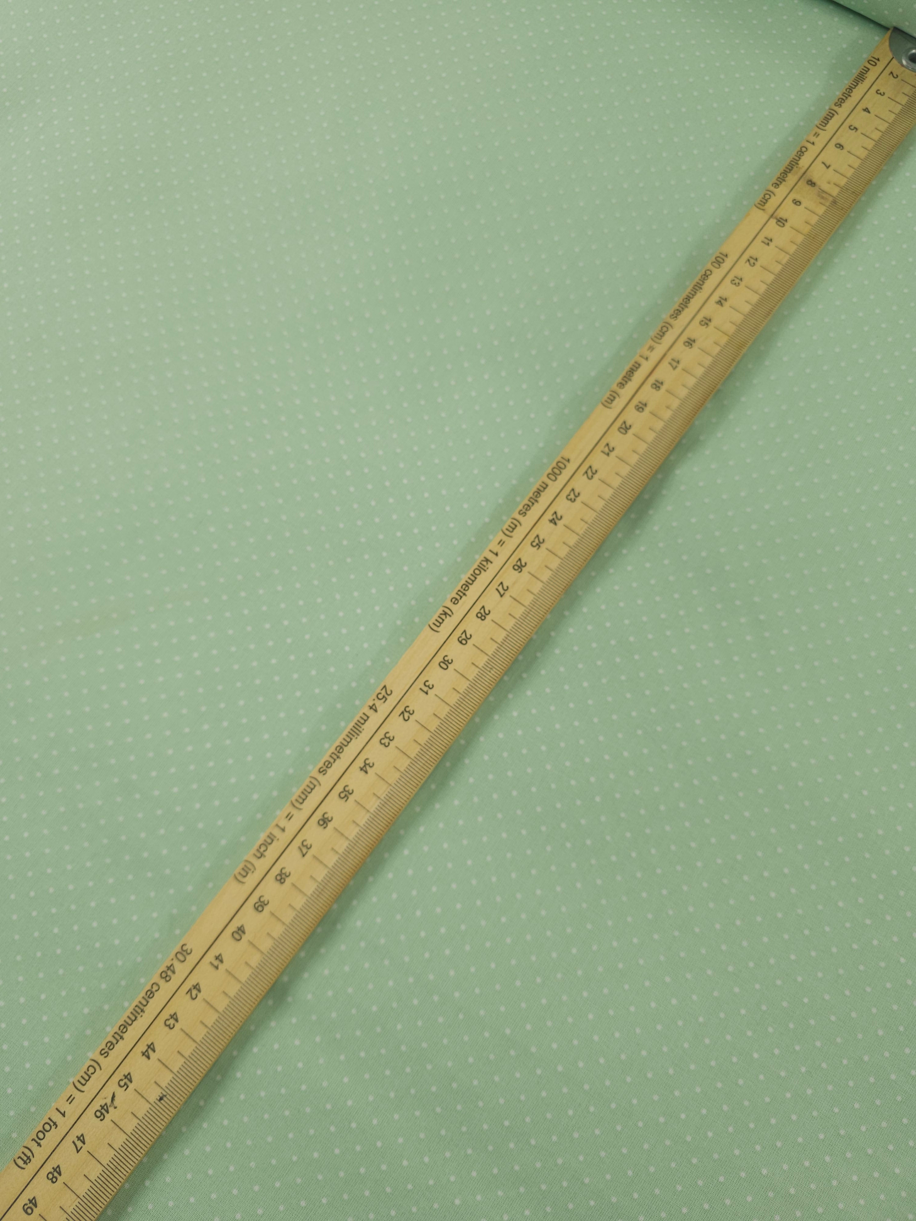 Mint Green Micro Polka Dot 100% Cotton 60"