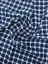 Navy/Black Lurex Check Wool