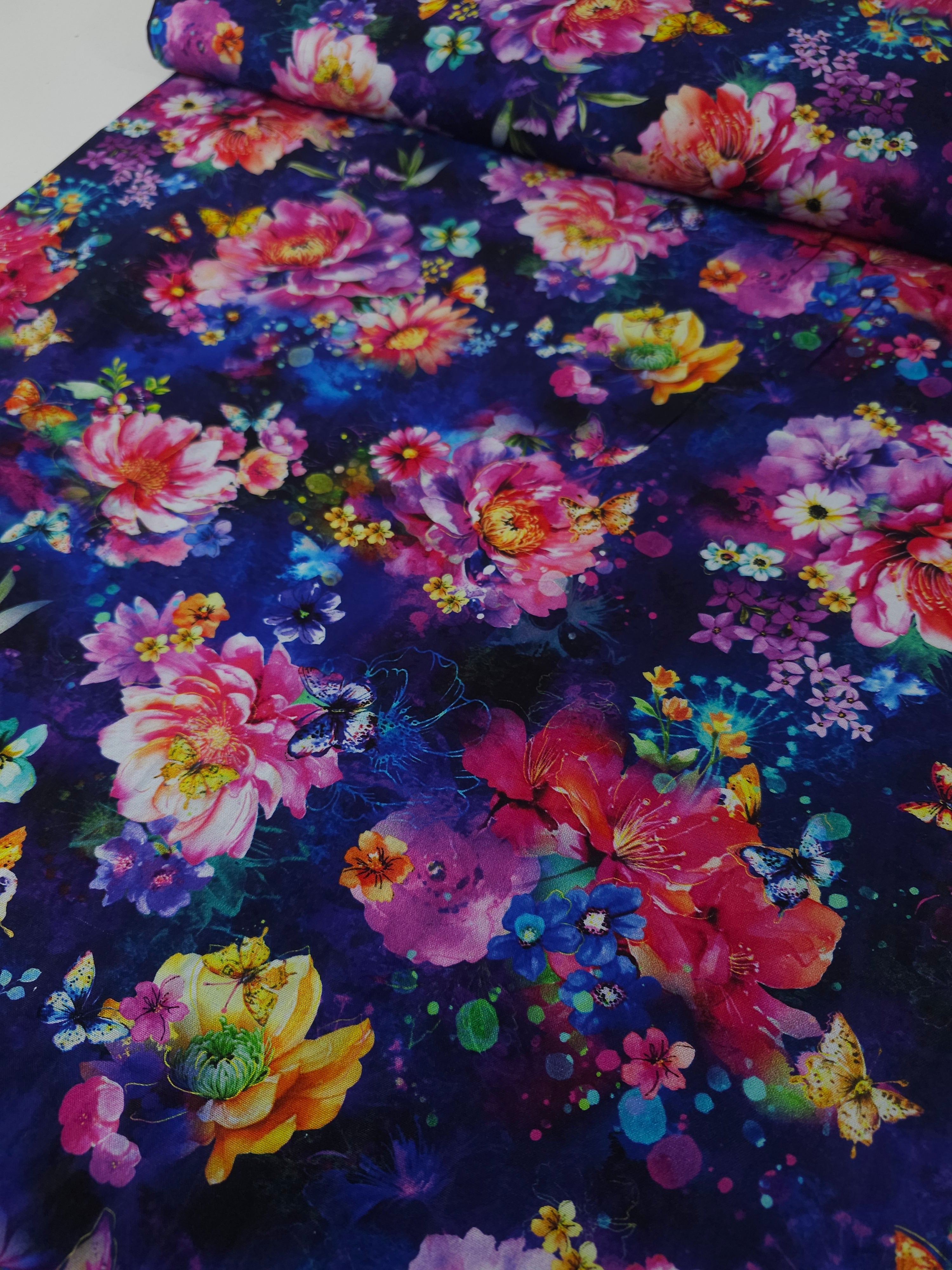 Luminous Floral Fantasia 100% Cotton