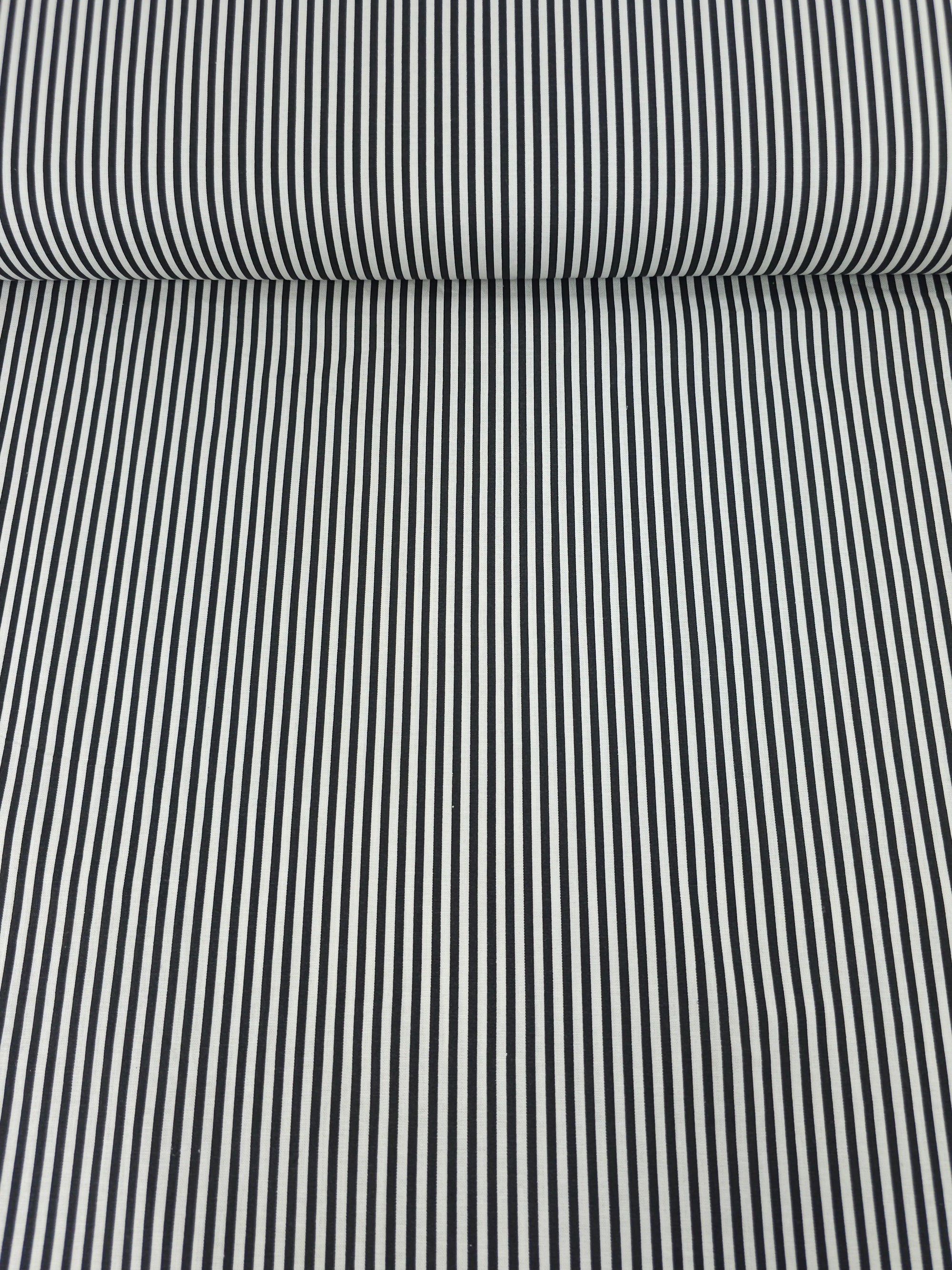 Black/White Stripe 100% Cotton