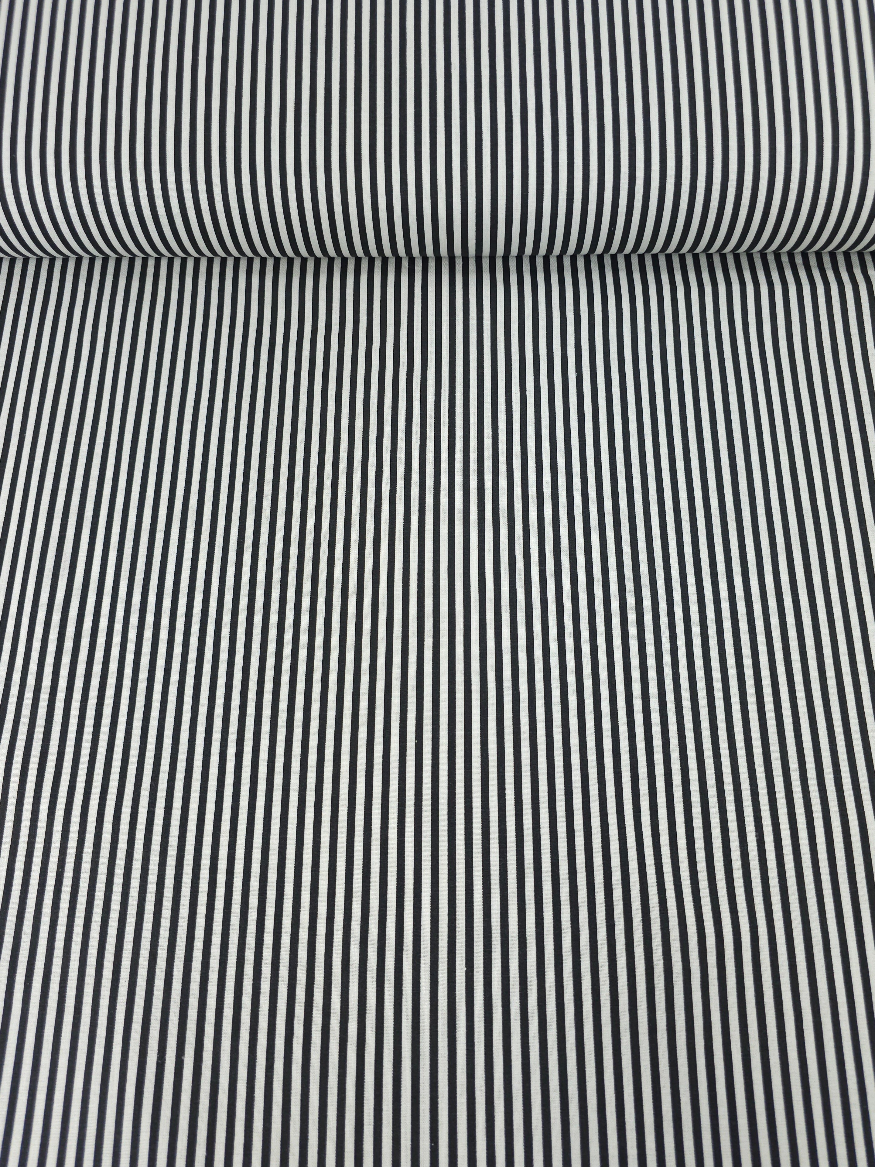 Black/White Stripe 100% Cotton