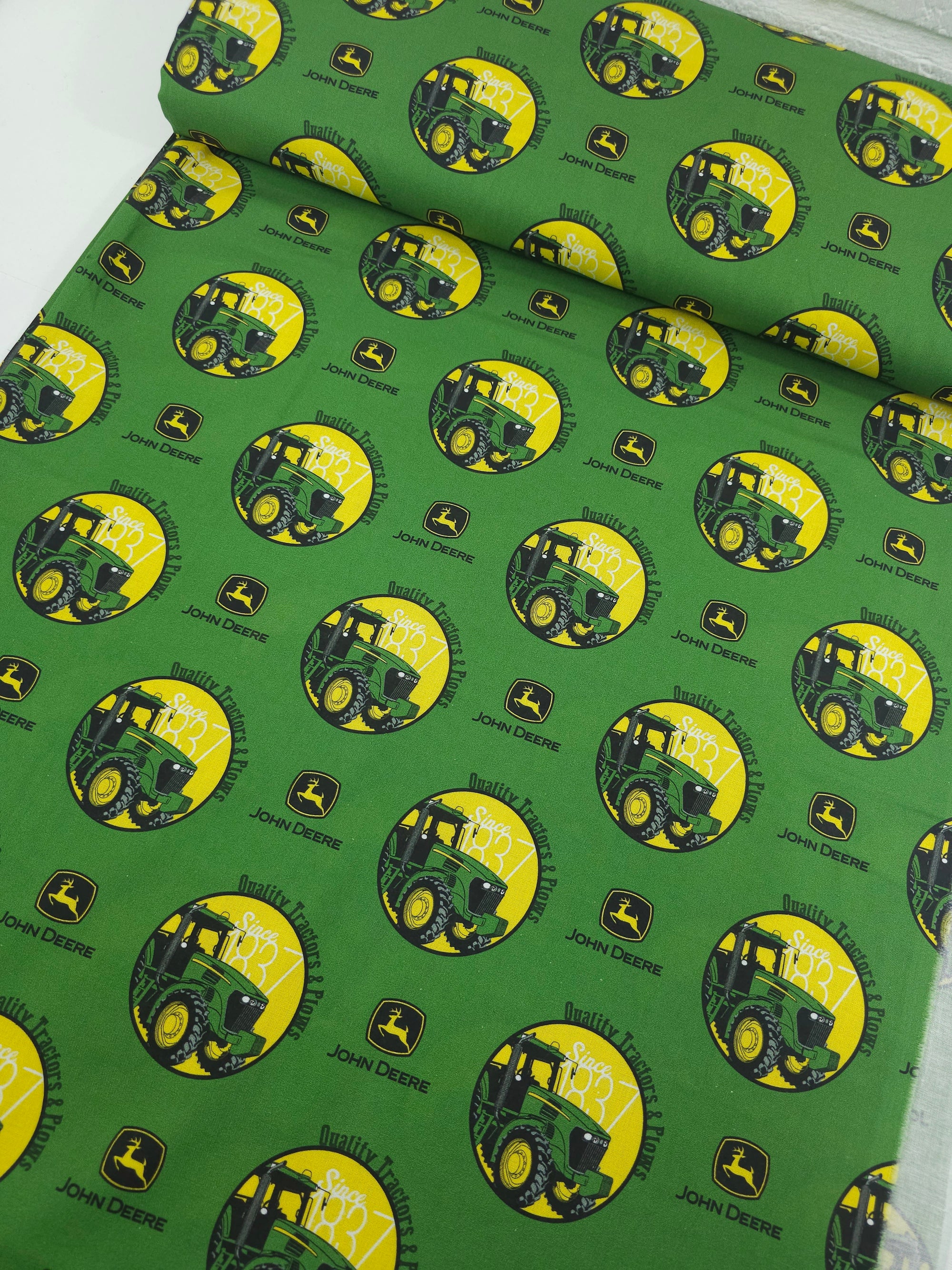 John Deere Tractor Icon 100% Cotton