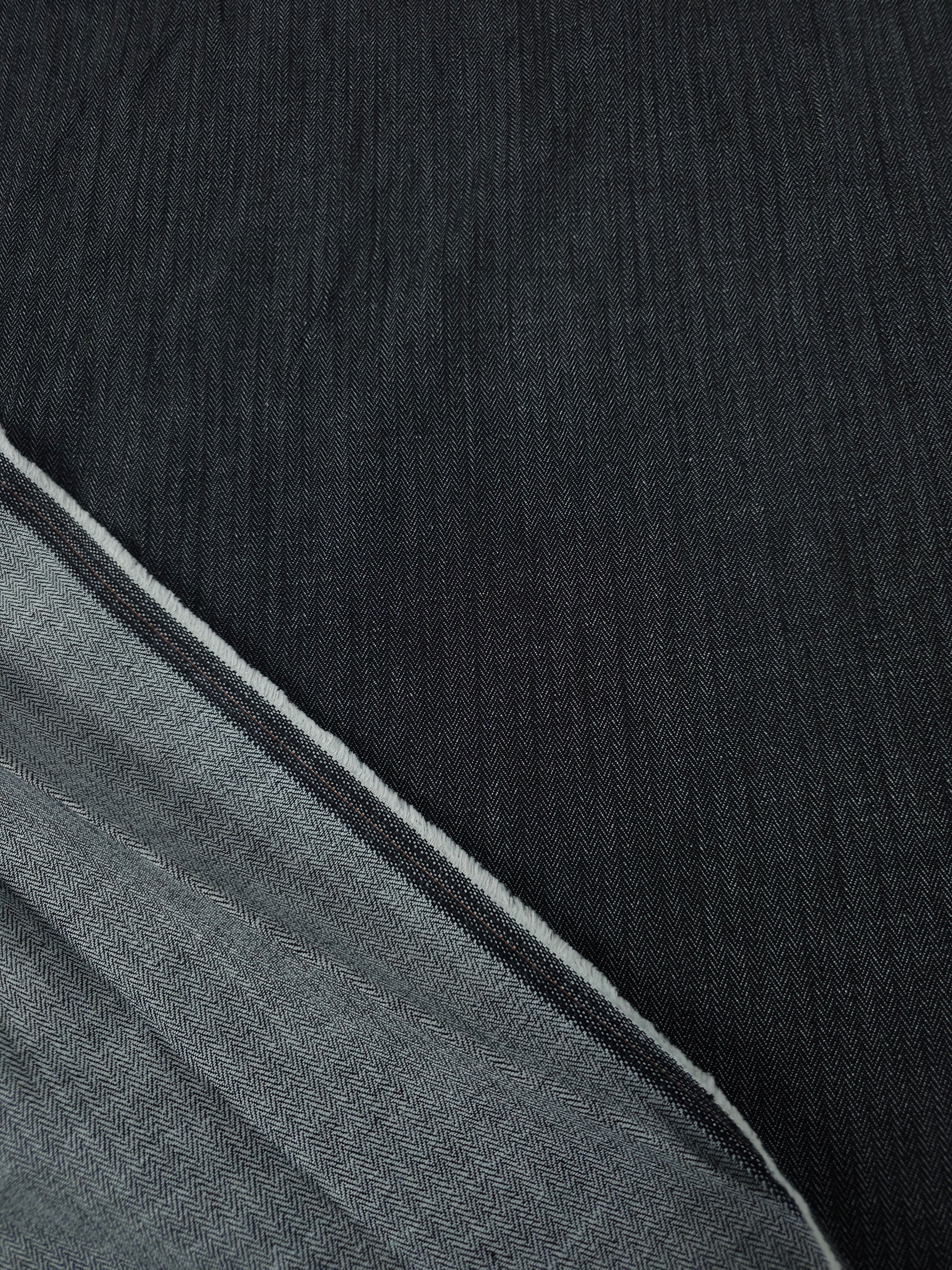 Black Herringbone Chambray