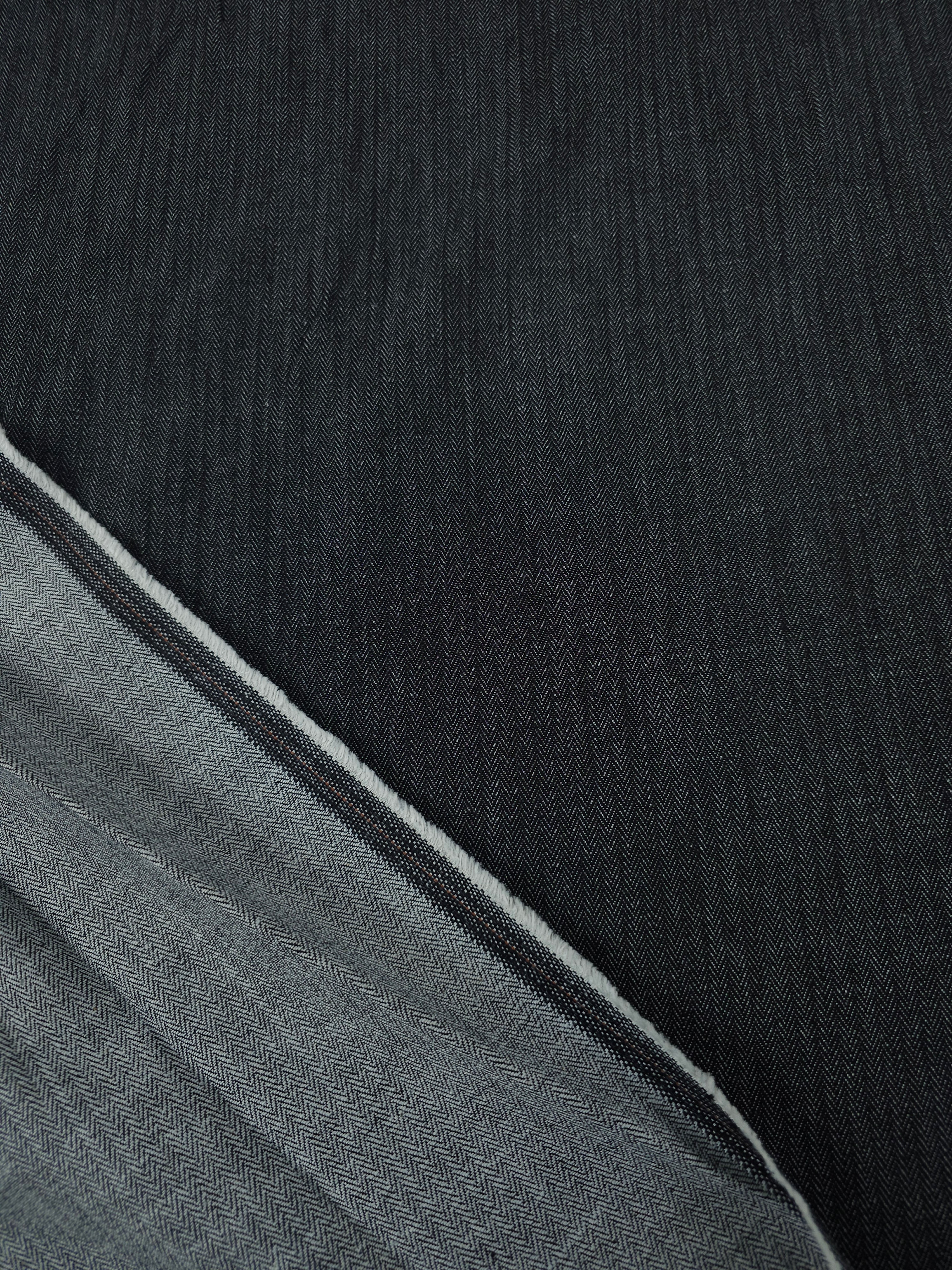 Black Herringbone Chambray