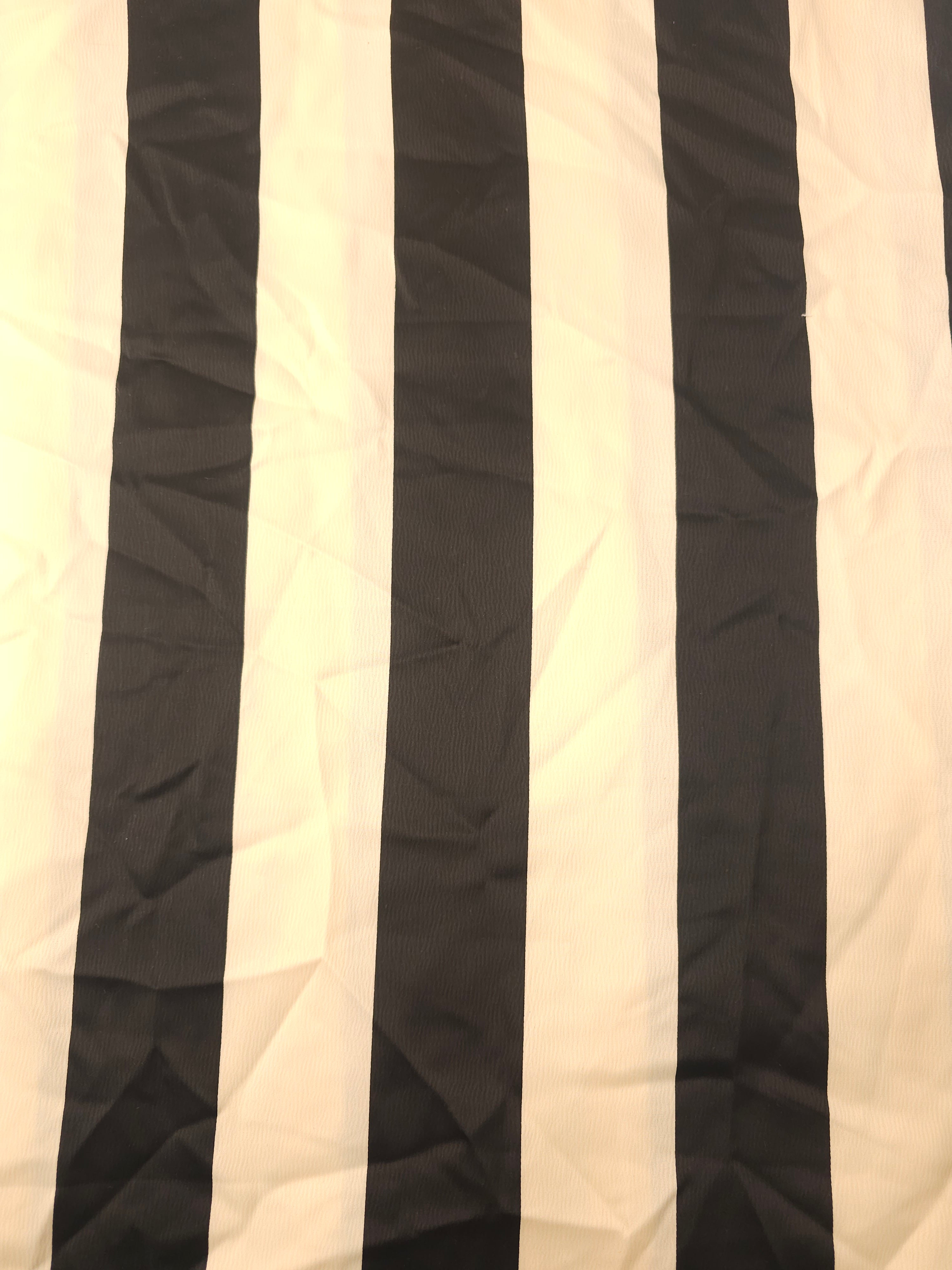 Black cream stripe Viscose sateen- 2m piece