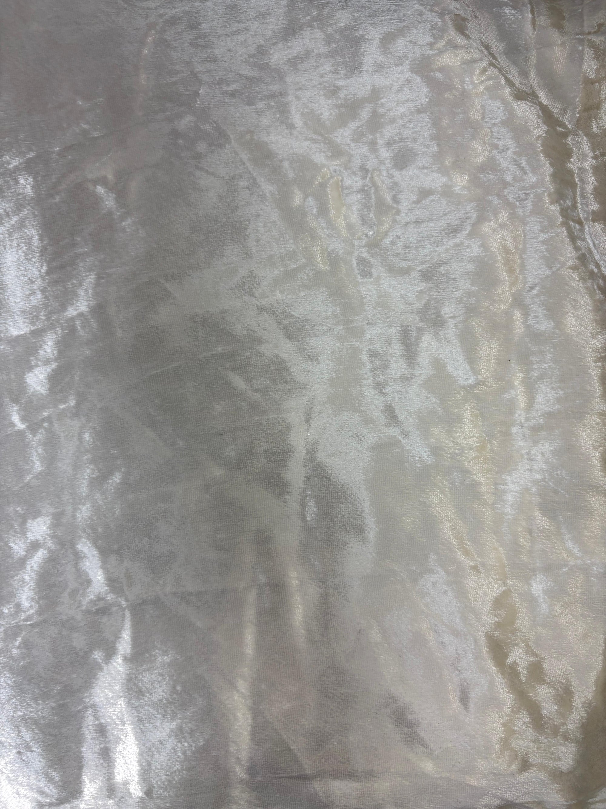 Creme Poly Velvet - 5.3m Piece