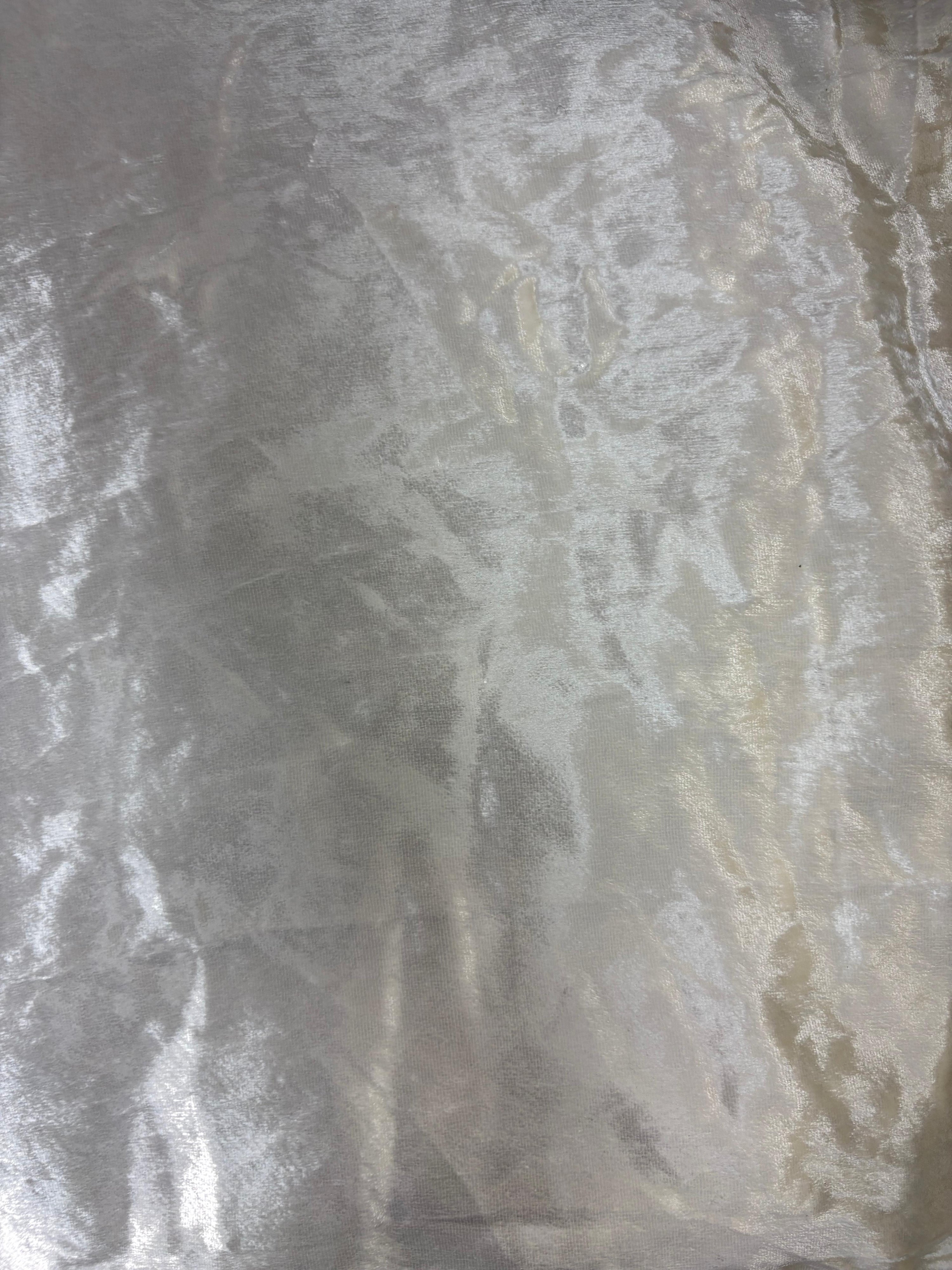 Creme Poly Velvet - 5.3m Piece