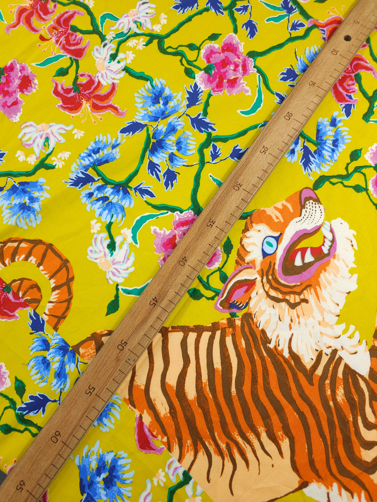 Marigold Tiger Floral Twine Cotton Poplin