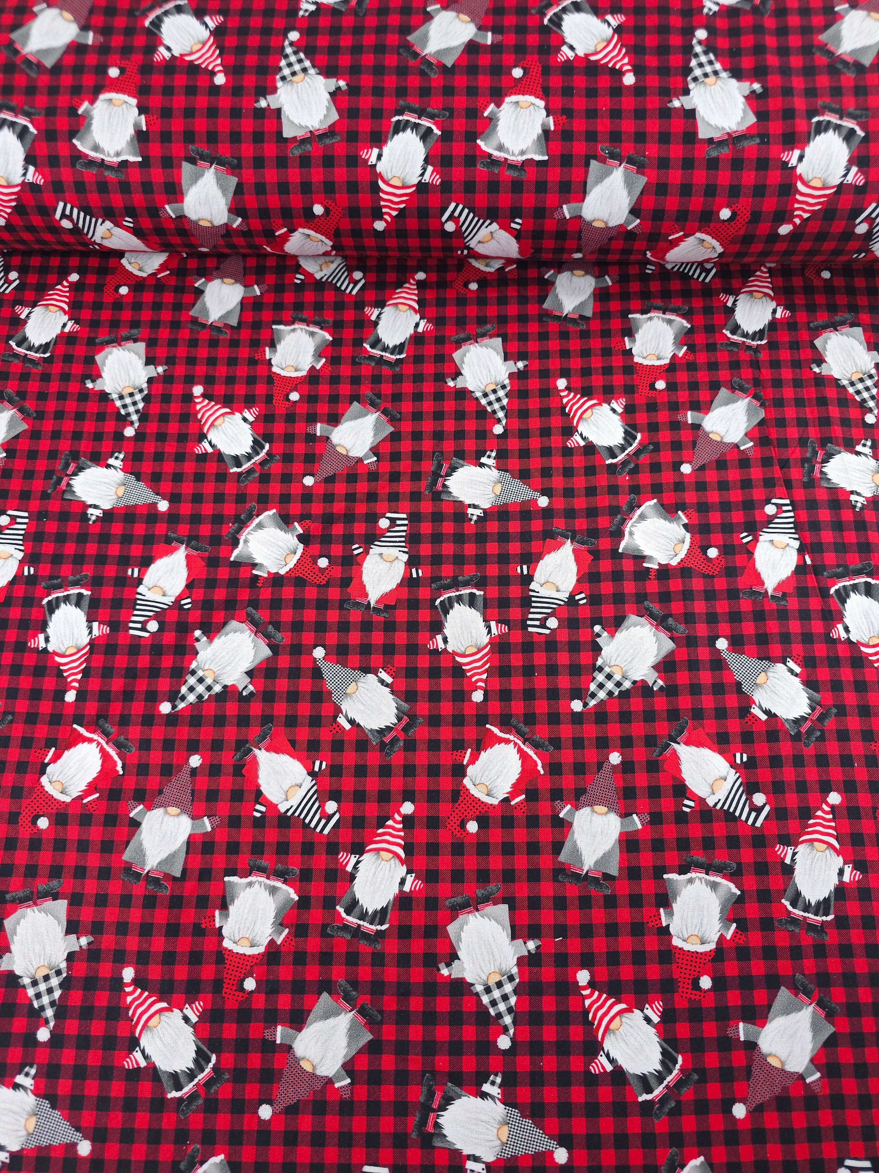 Red/Black Gingham Gonk 100% Cotton