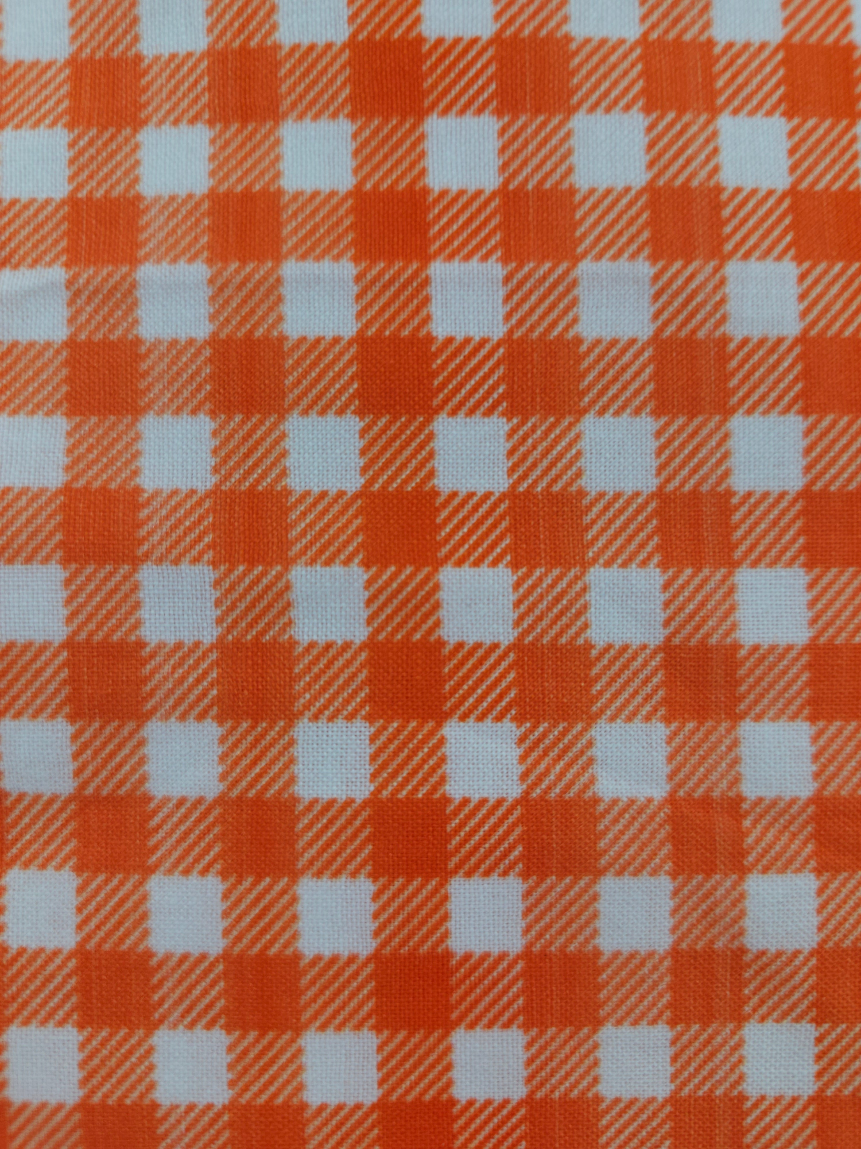 Orange gingham Cotton- 1.7m piece